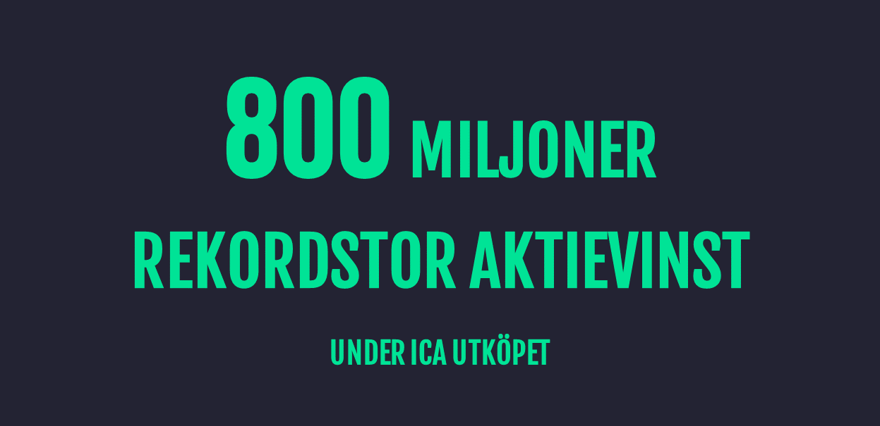 Rekordstor aktievinst: 800 miljoner till ICA-handlarna