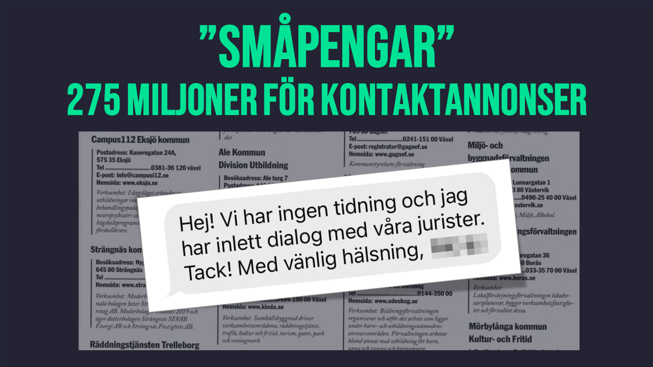"Småpengar": 275 miljoner för kontaktannonser