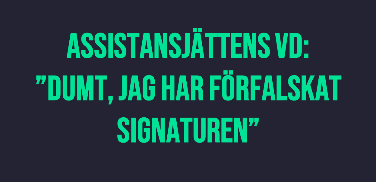 VDn: "Dumt, jag har förfalskat signaturen"