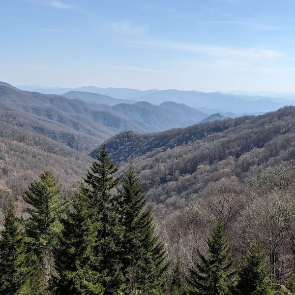 A view of the Smoky Mountains on a clear day