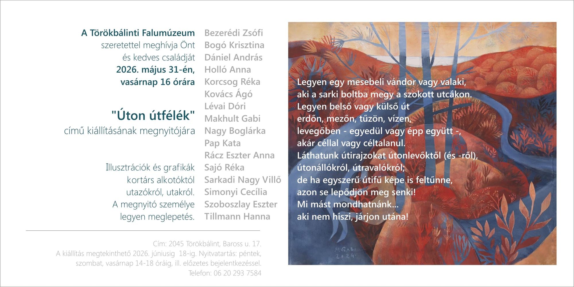 „Úton útfélek” – Különleges kortárs grafikai kiállítás nyílik Törökbálinton