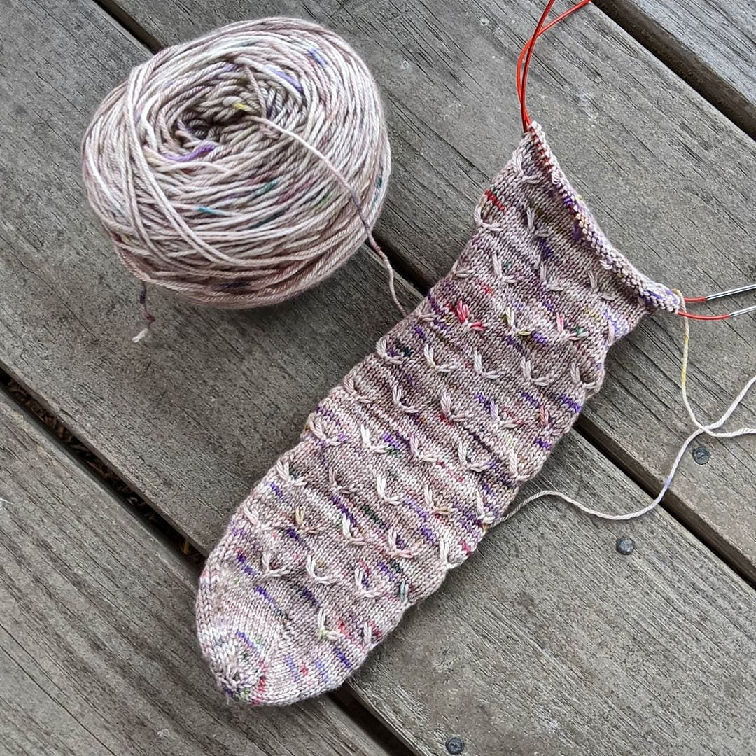 A simple flock sock in progress