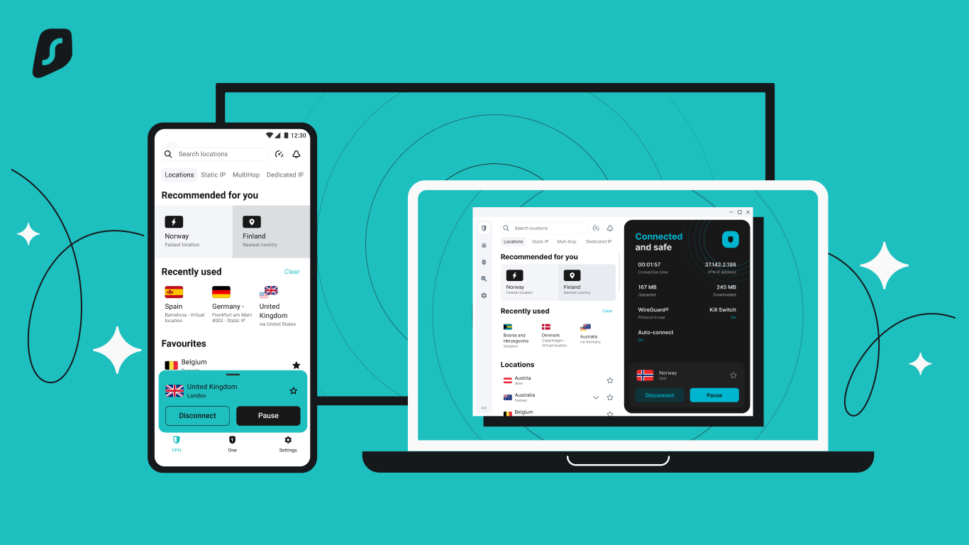 Surshark VPN nos mais diversos dispositivos 