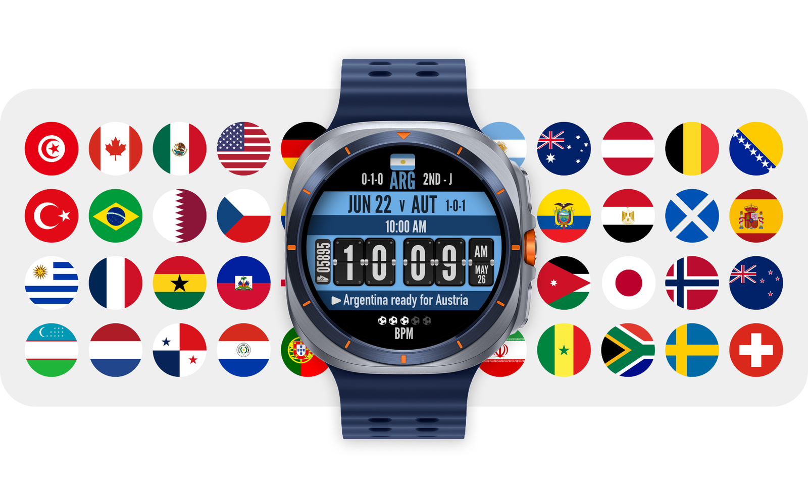 Acompanha o Mundial 2026 com este mostrador grátis para Wear OS