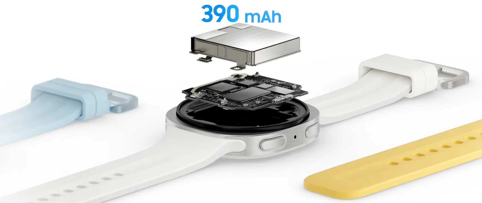 Samsung Galaxy Watch9 de 40 mm com bateria de 390 mAh.