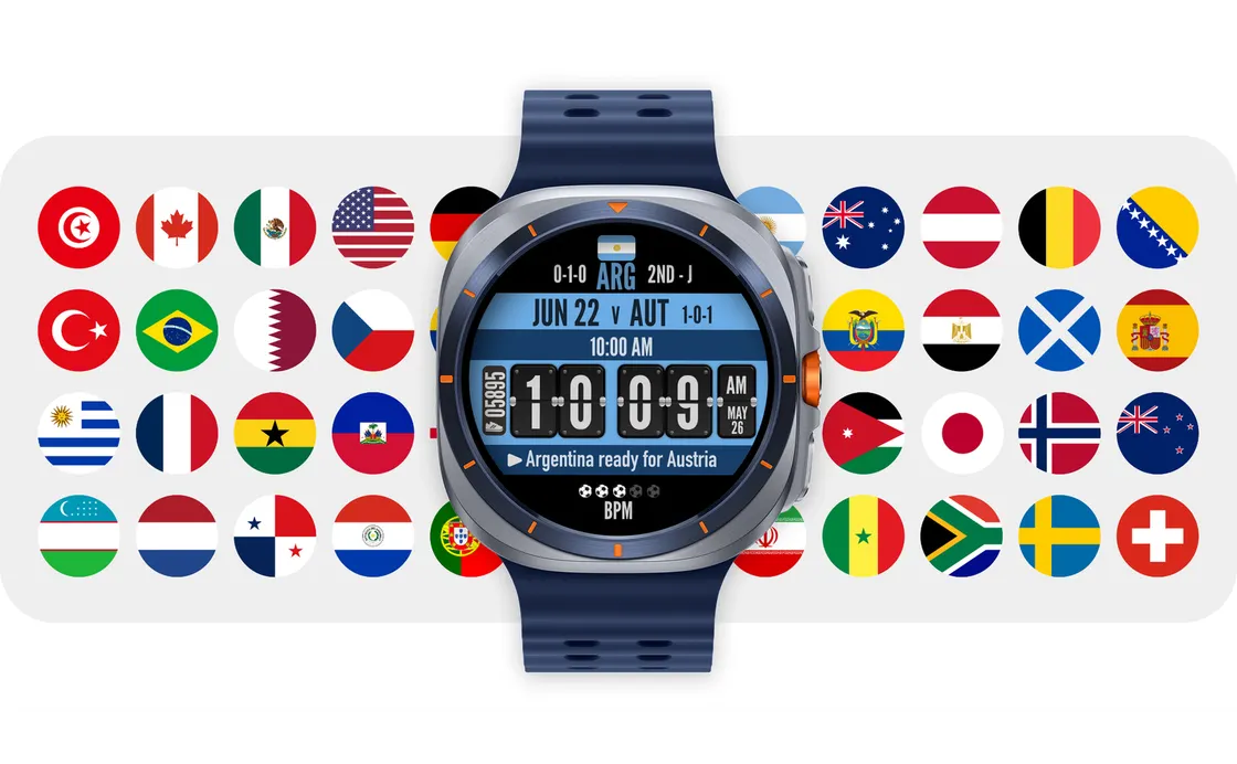 Acompanha o Mundial 2026 com este mostrador grátis para Wear OS