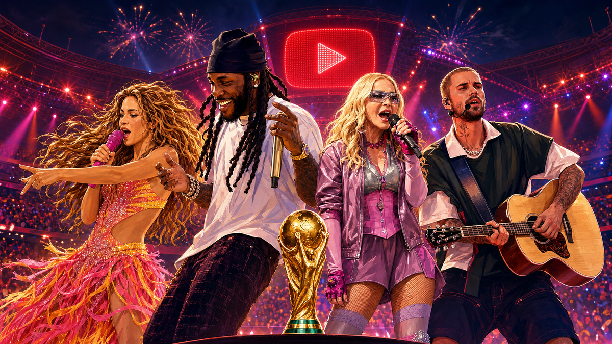 11 minutos de estrelas: revive o Halftime Show do Mundial 2026 no YouTube