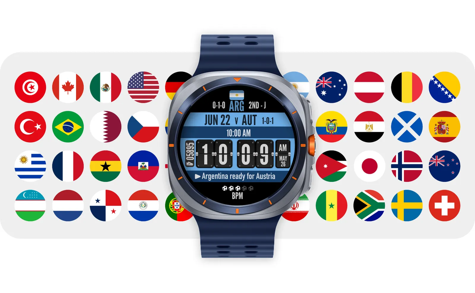 Acompanha o Mundial 2026 com este mostrador grátis para Wear OS
