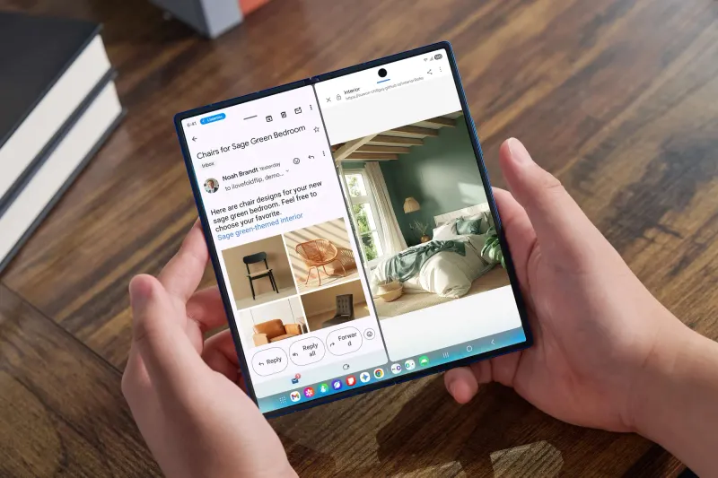 Samsung prepara o Galaxy Z Fold 8 sem vinco na dobra do ecrã.