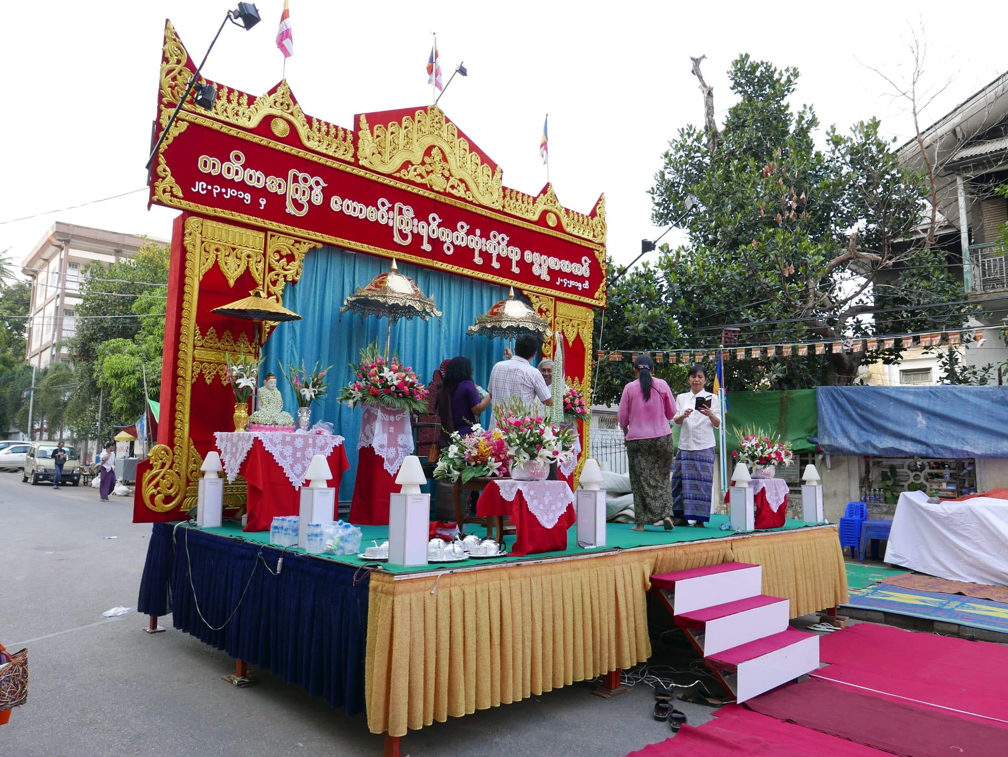 Photo by Author — A stage in the street — Yangon, Burma