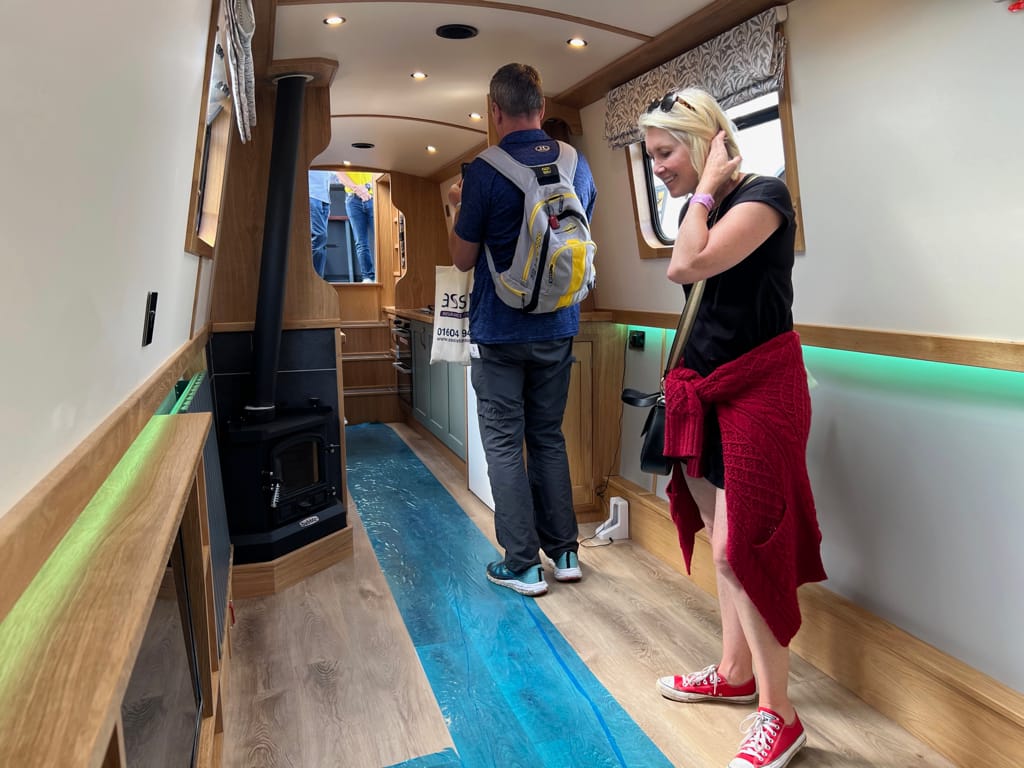 Photo by Author — inside a newly built narrowboat
