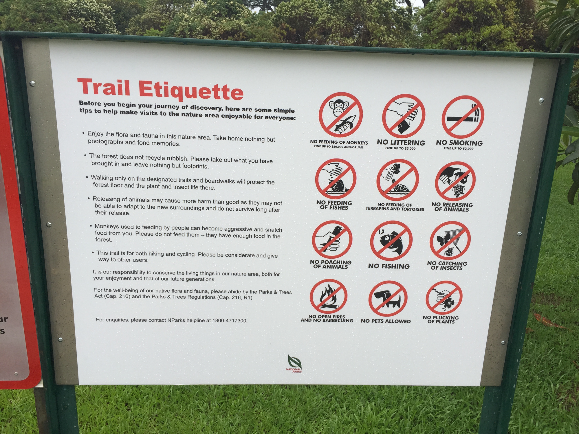 Photo by Author — Trail Etiquette — Admiralty Park, Woodlands, Singapore