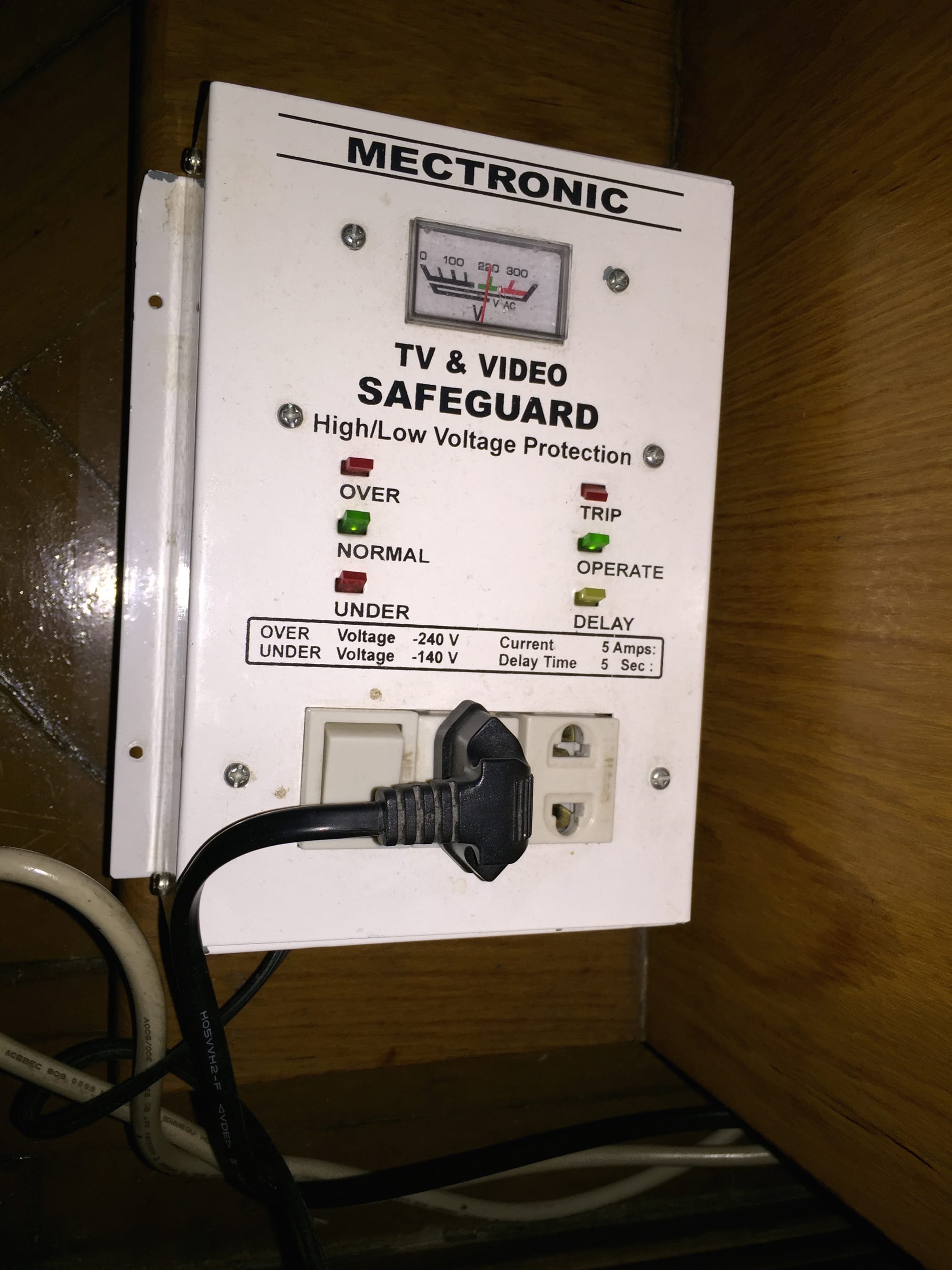 Photo by Author — surge protector on the TV