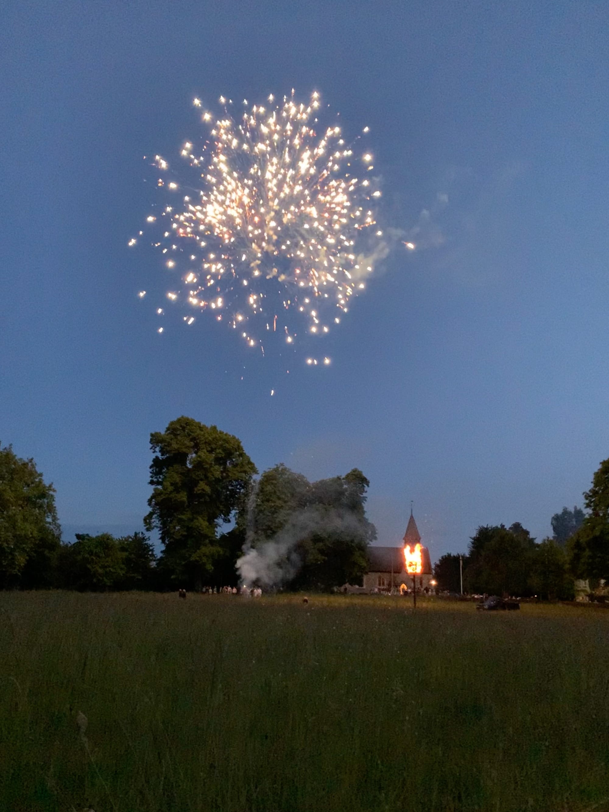 Photo by Author — fireworks at the village