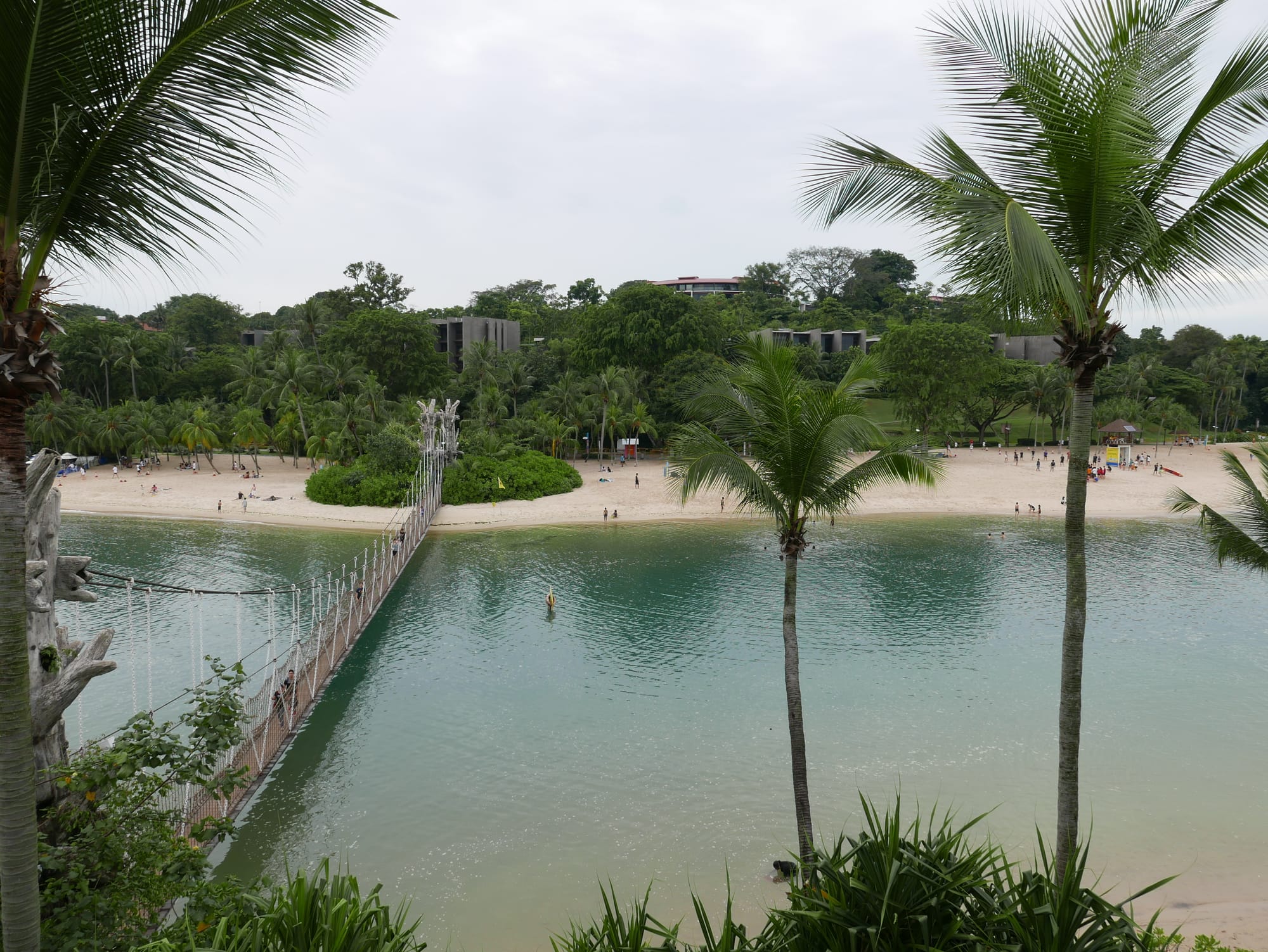 Photo by Author — looking back to Sentosa Island from Palawan Island