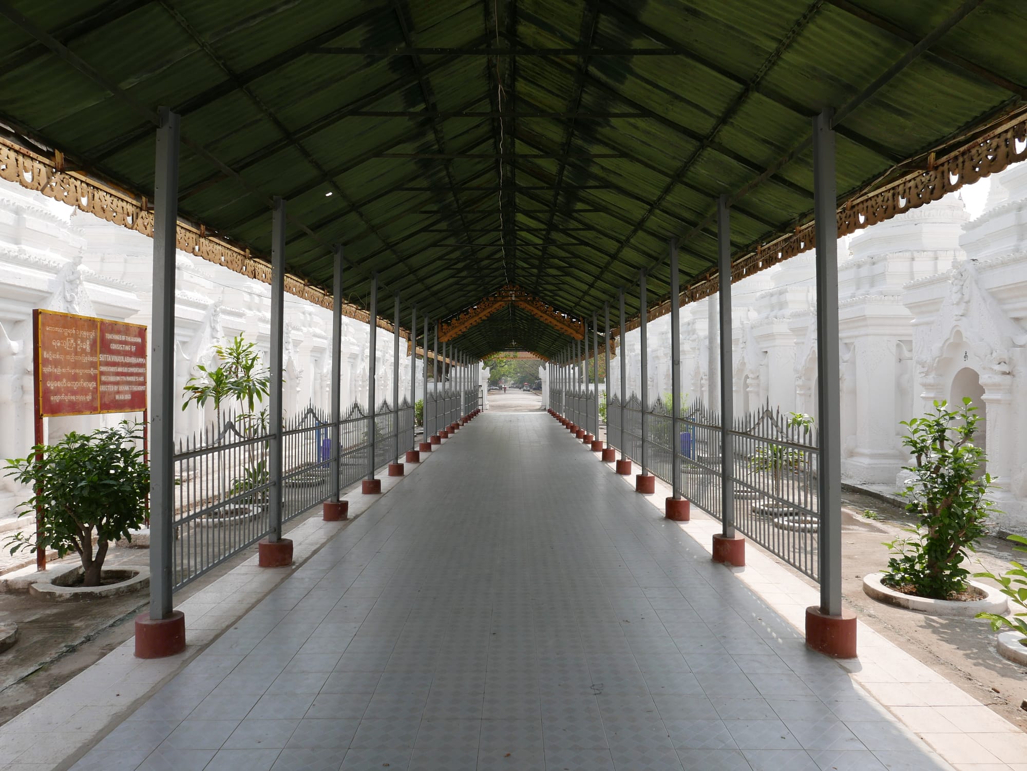 Photo by Author — walkway at the Sandamuni Pagoda, Mandalay, Myanmar (Burma)