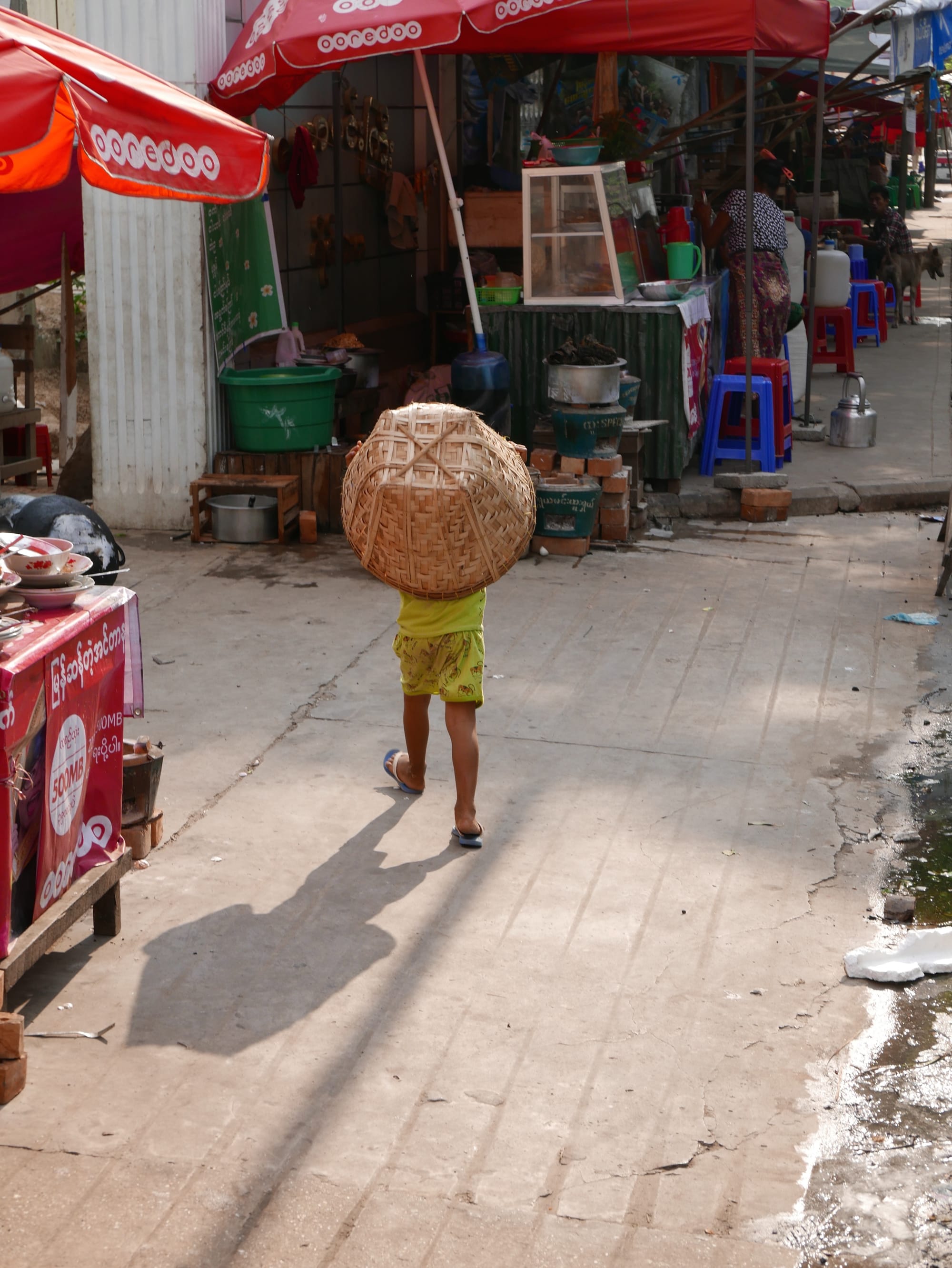 Photo by Author — a local kid with a basket