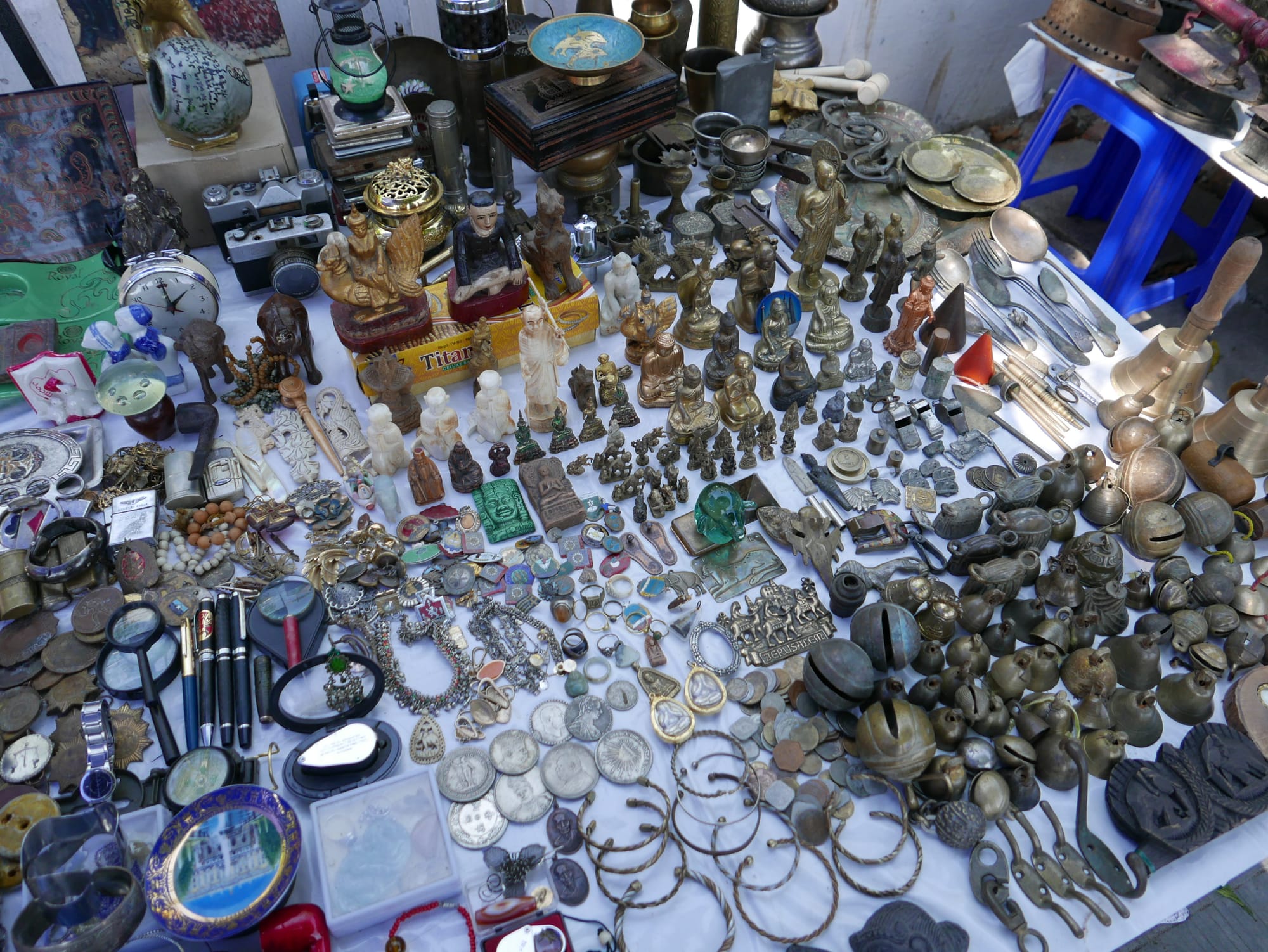 Photo by Author — a seller’s stall in Bogyoke Market (Scotts Market), Yangon (Rangoon), Myanmar (Burma)