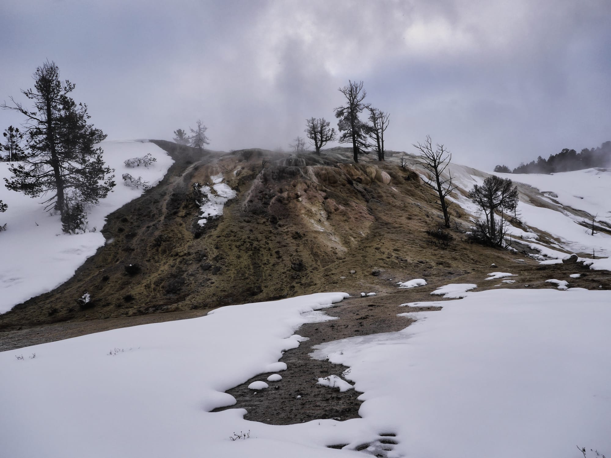 Photo by Author — hot springs in the snow