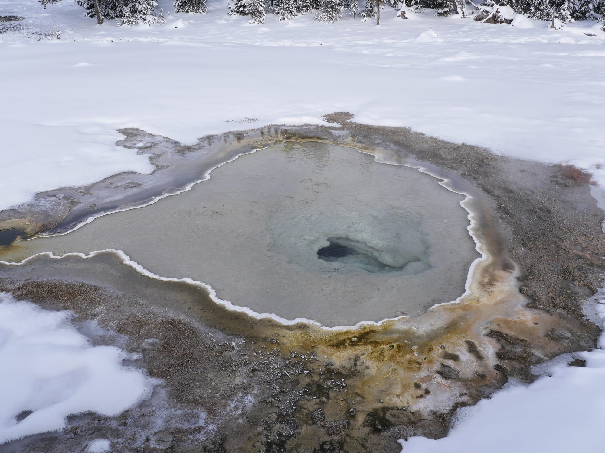 Photo by Author — snowshoe tour of the Upper Geyser Basin