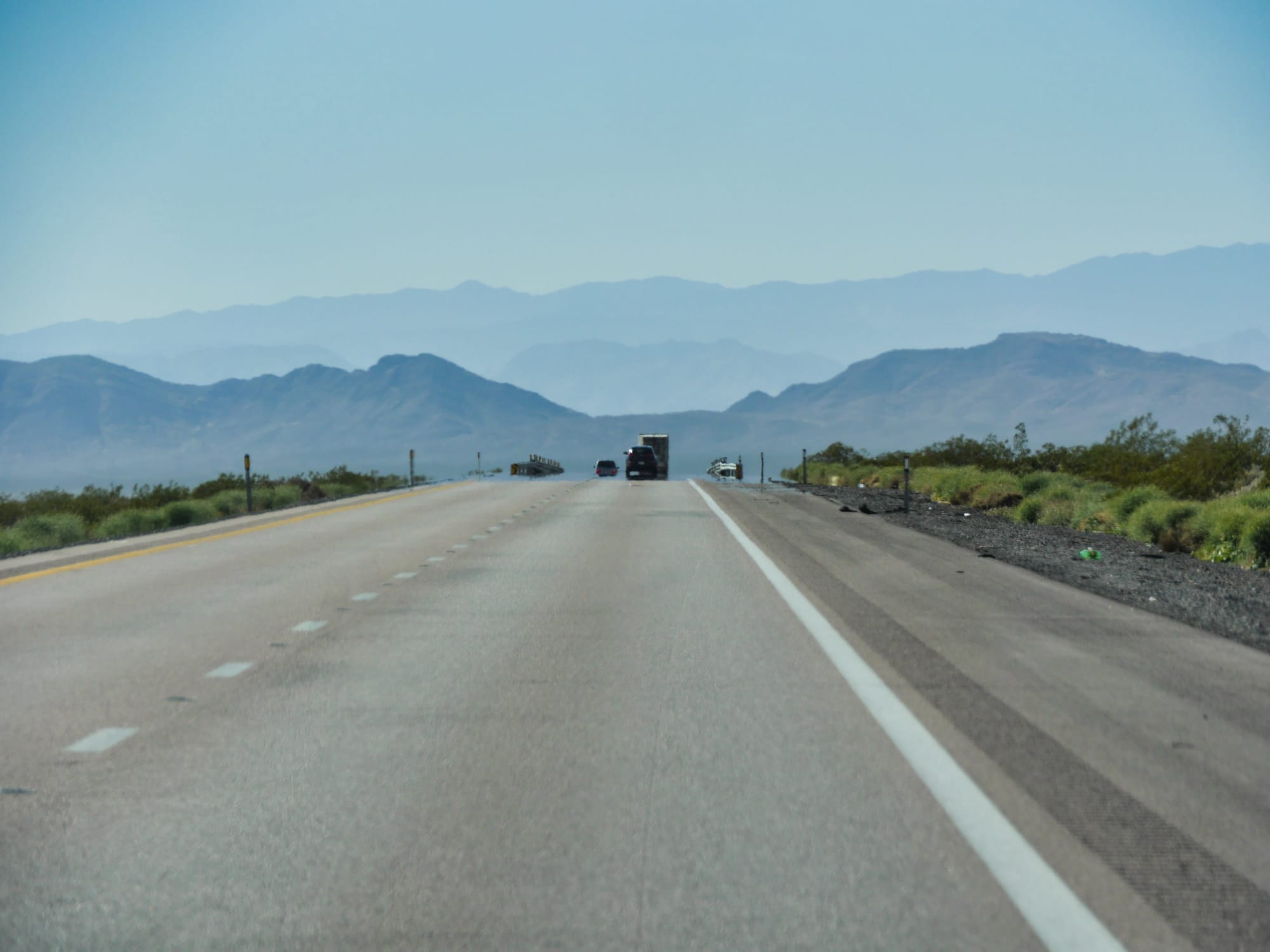 Photo by Author — the drive from Zion National Park, Utah to Las Vegas