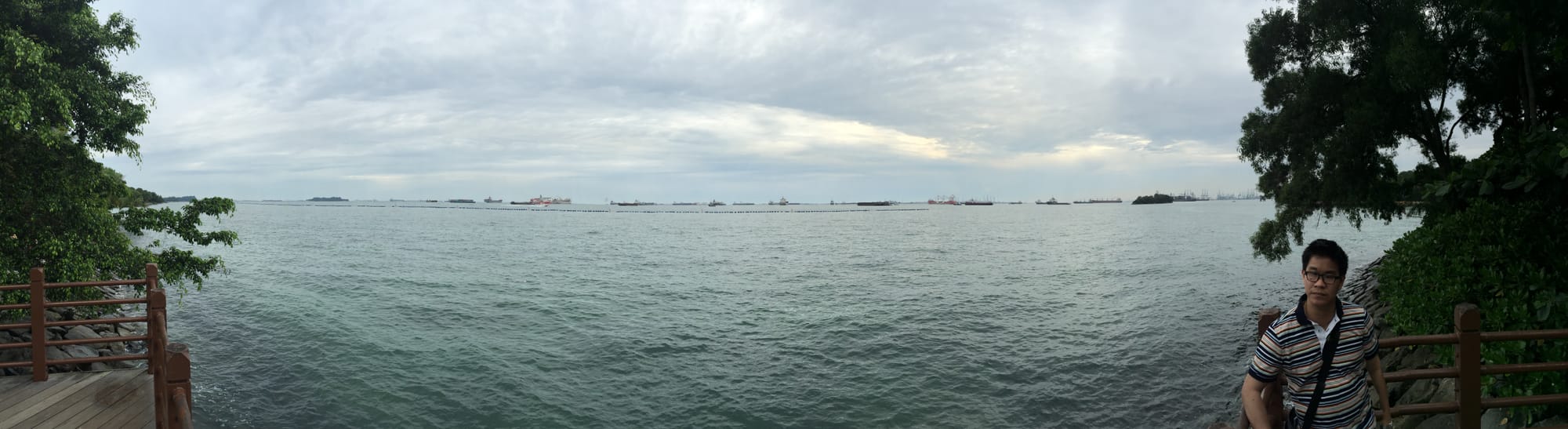 Photo by Author — the view from Palawan Island, Sentosa Island, Singapore