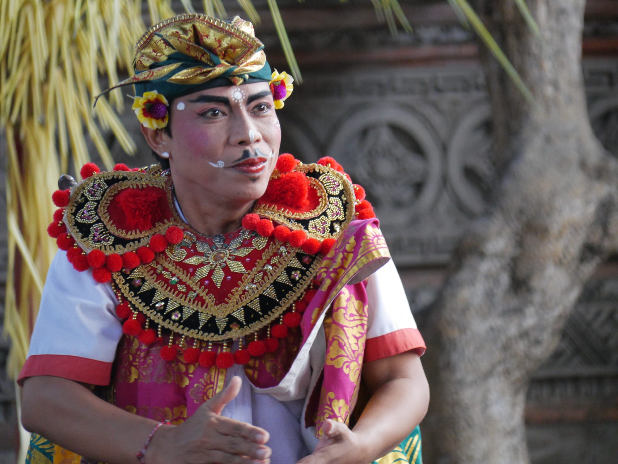 Photo by Author — a servant of Dewi Kunt — Sahadewa Barong and Kris Dance, Bali, Indonesia