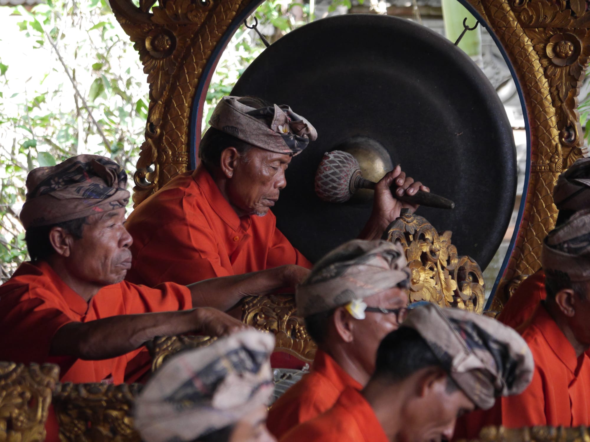 Photo by Author — the musicians — Sahadewa Barong and Kris Dance, Bali, Indonesia