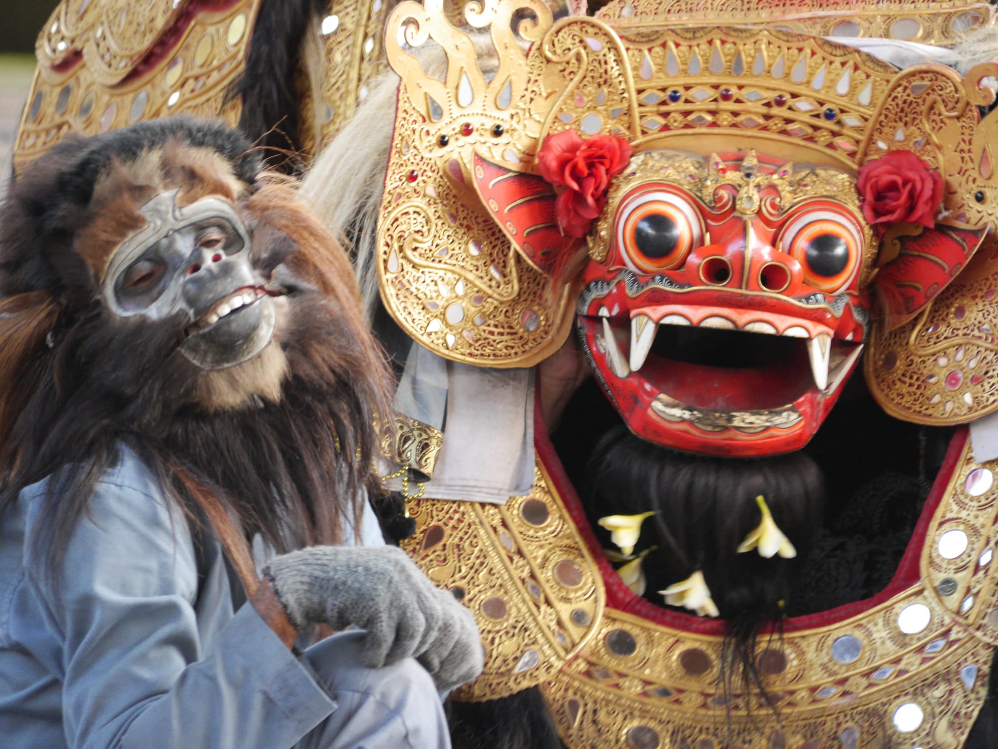 Photo by Author — the money and the tiger — Sahadewa Barong and Kris Dance, Bali, Indonesia