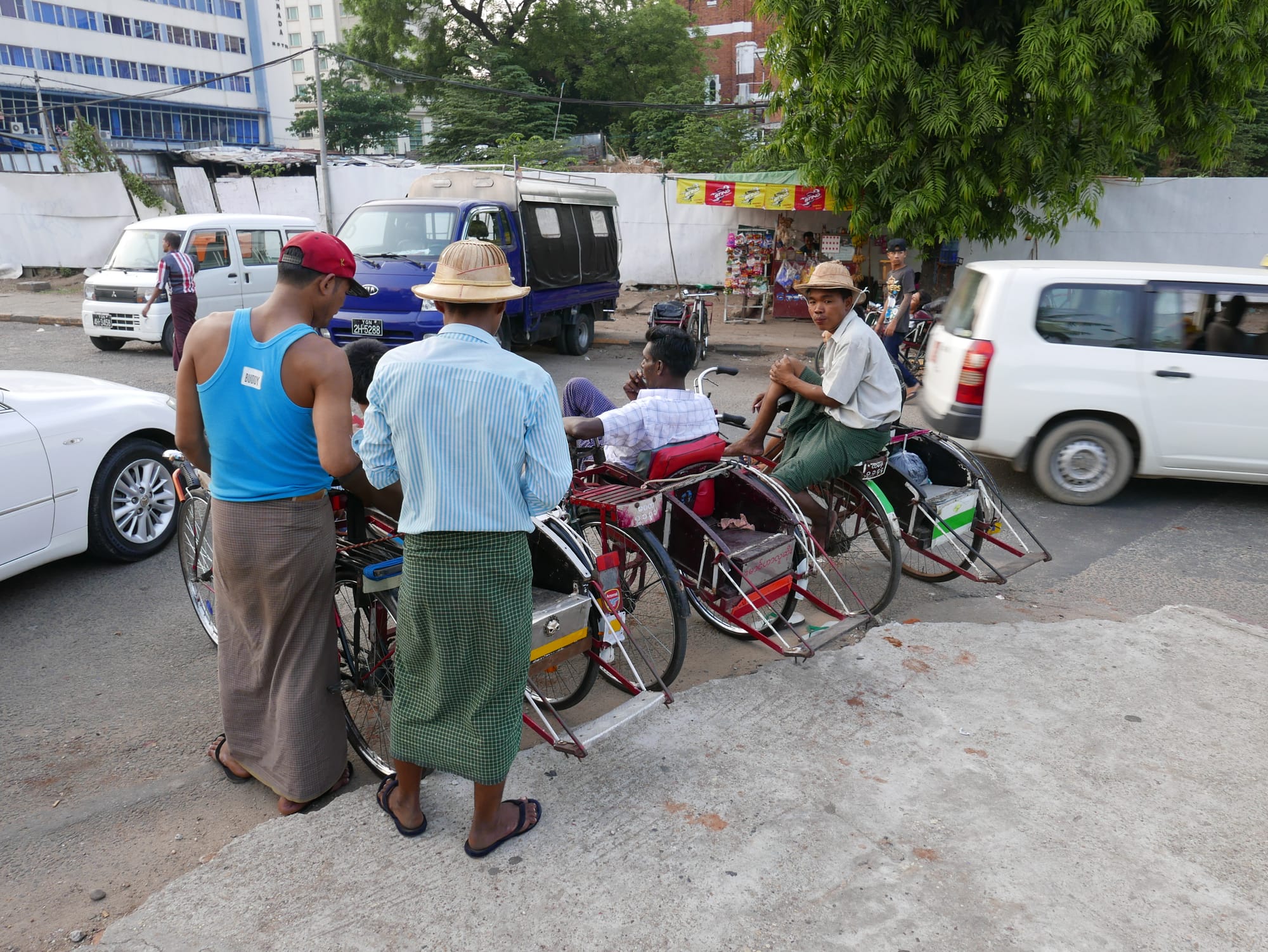 Photo by Author — local transport at Yangon (Rangoon) Central Railway Station, Myanmar (Burma)