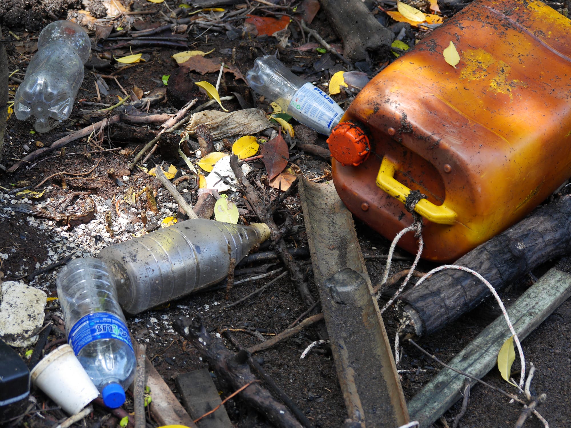 Photo by Author — pollution in the mangrove swamp — Tanjung Piai National Park