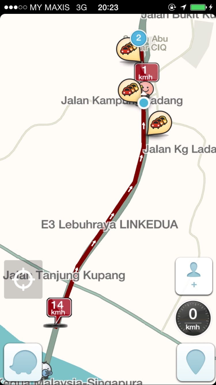Photo by Author — Waze showing how bad the traffic was at the border