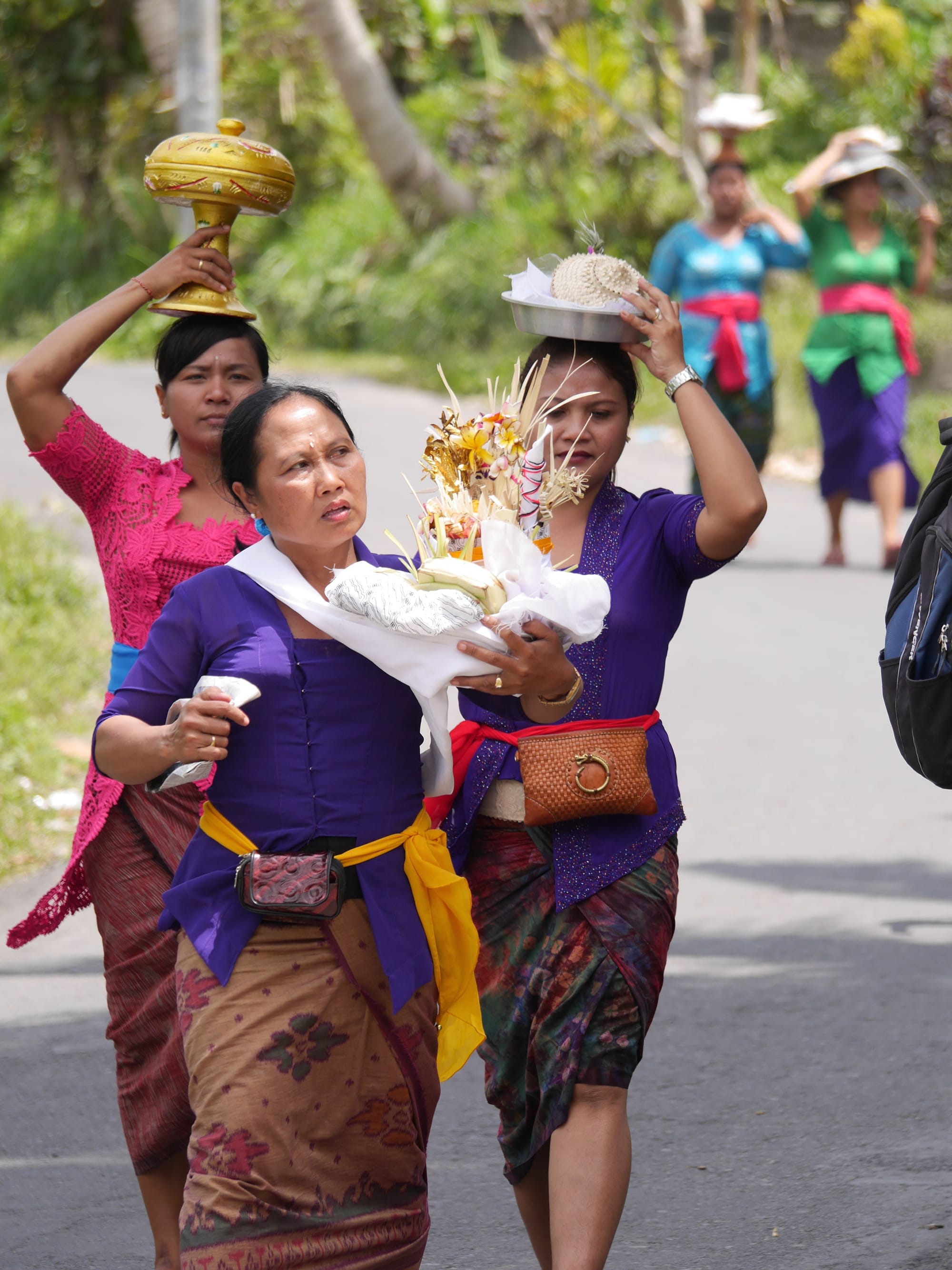 Photo by Author — mourners at a cremation procession in Bali