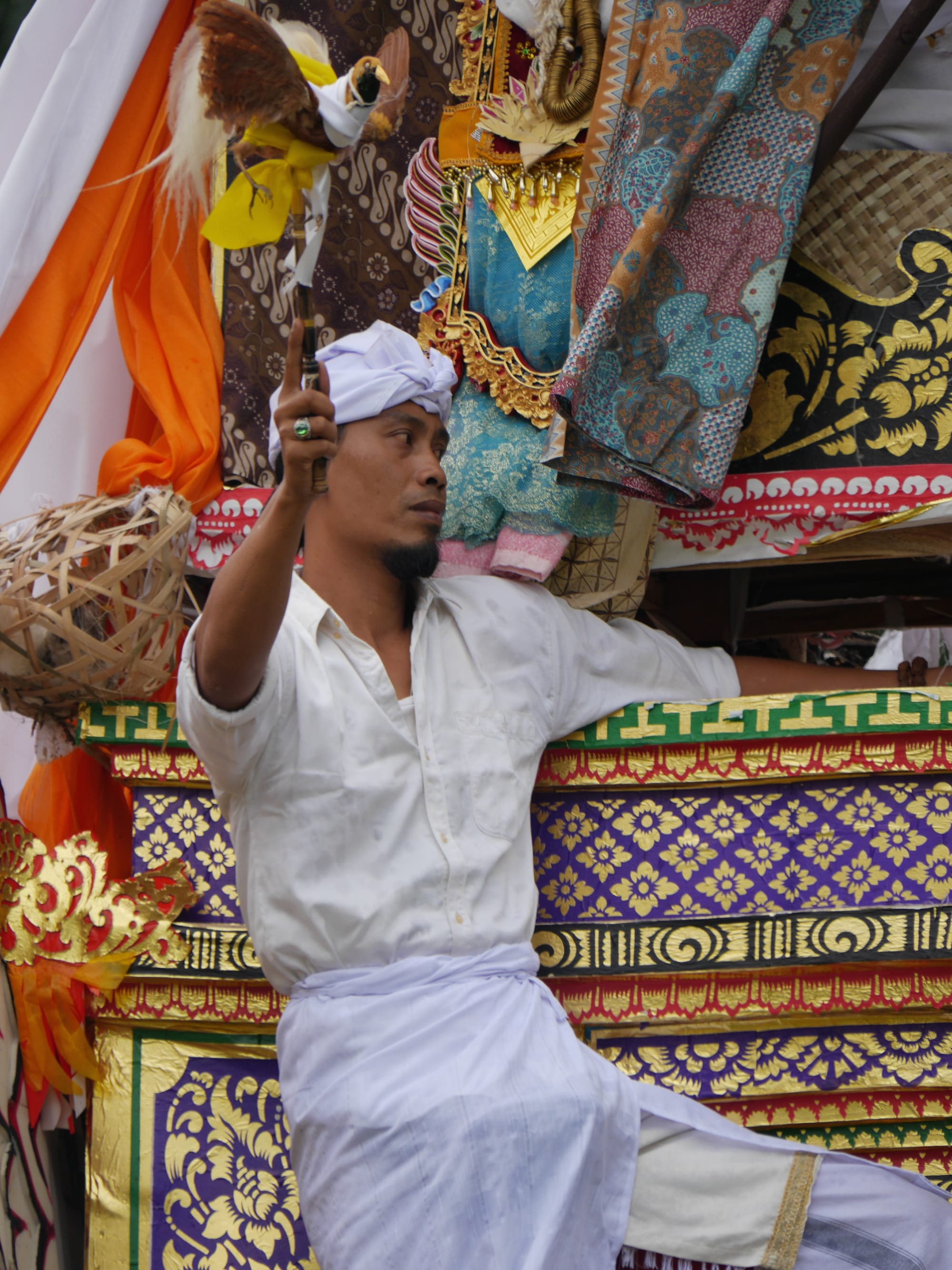 Photo by Author — mourners at a cremation procession in Bali