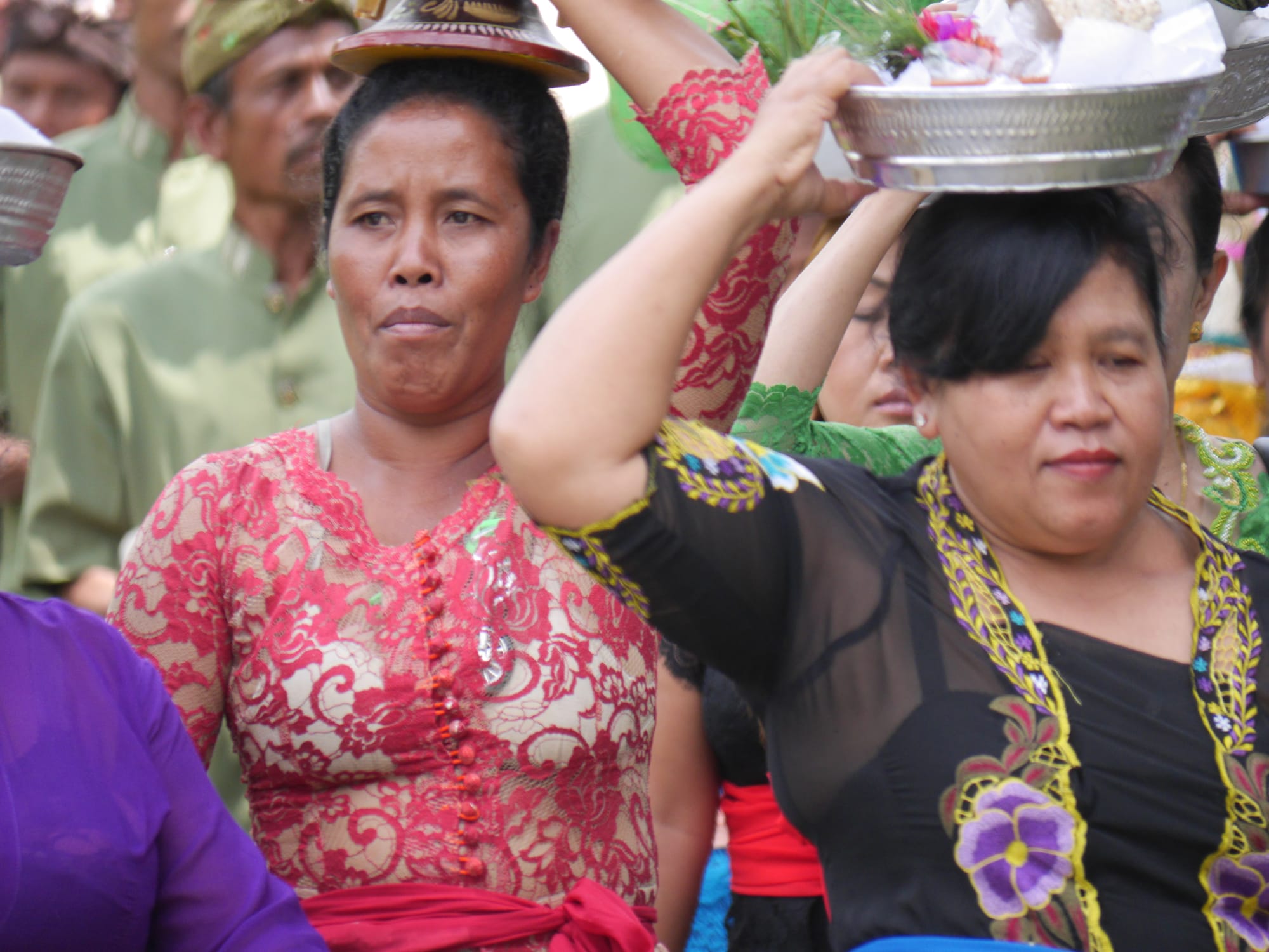 Photo by Author — mourners at a cremation procession in Bali