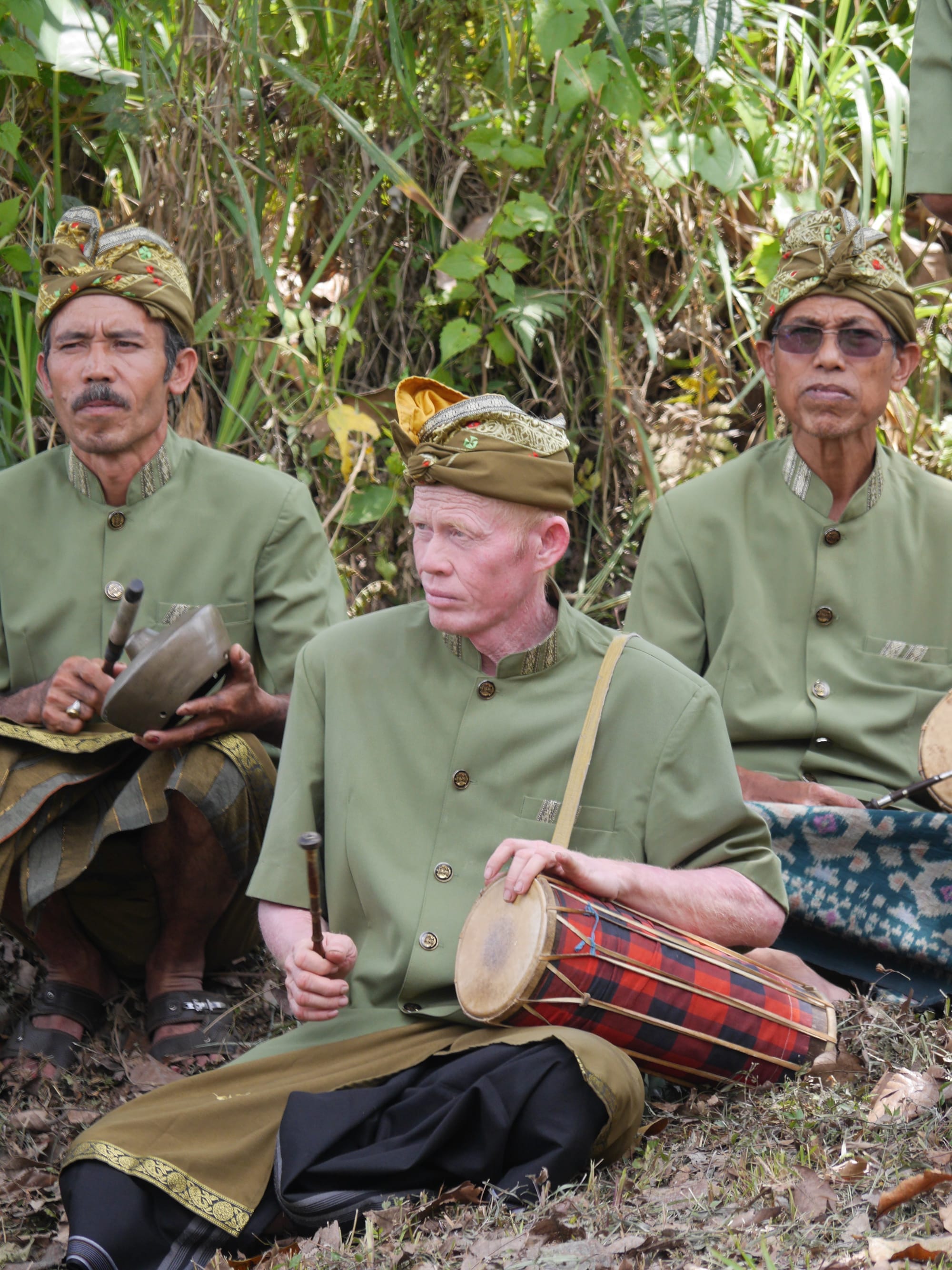 Photo by Author — musicians at a cremation procession in Bali
