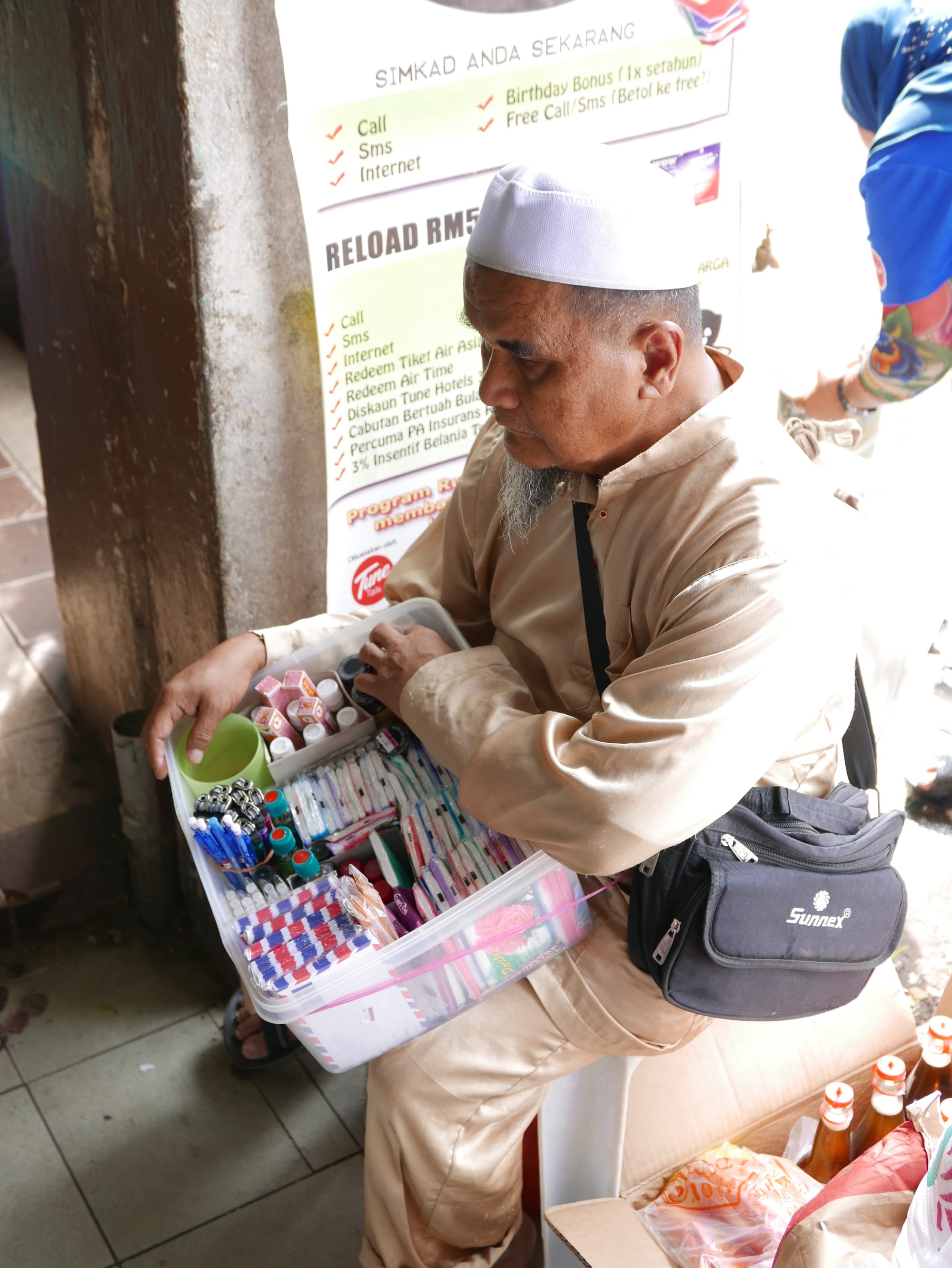 Photo by Author — a seller — India Street, Kuching, Sarawak, Malaysia