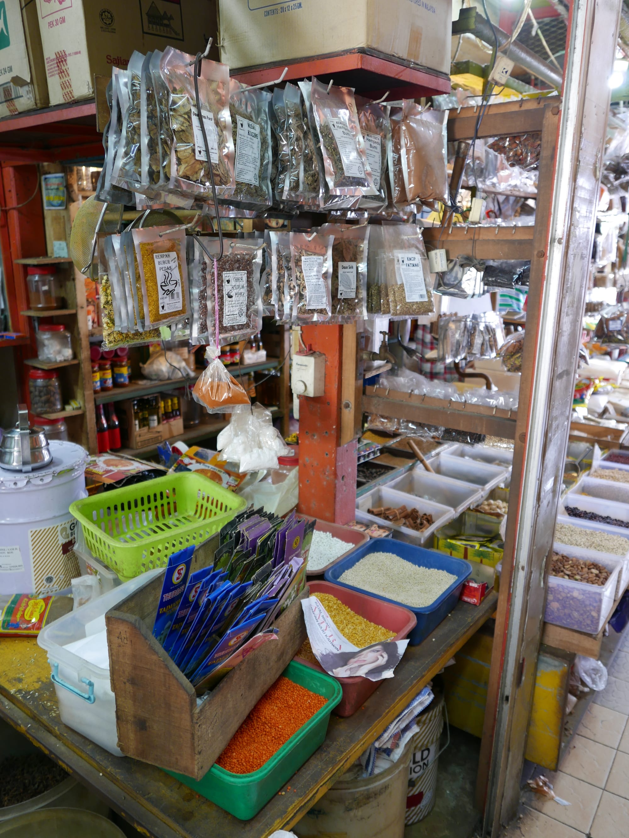 Photo by Author — spices and herbs — India Street, Kuching, Sarawak, Malaysia