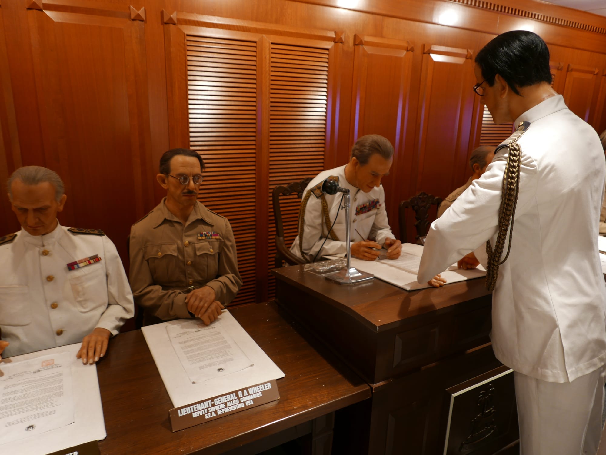 Photo by Author — Japanese surrender on board HMS Sussex — 4th September 1945 — Fort Siloso, Singapore