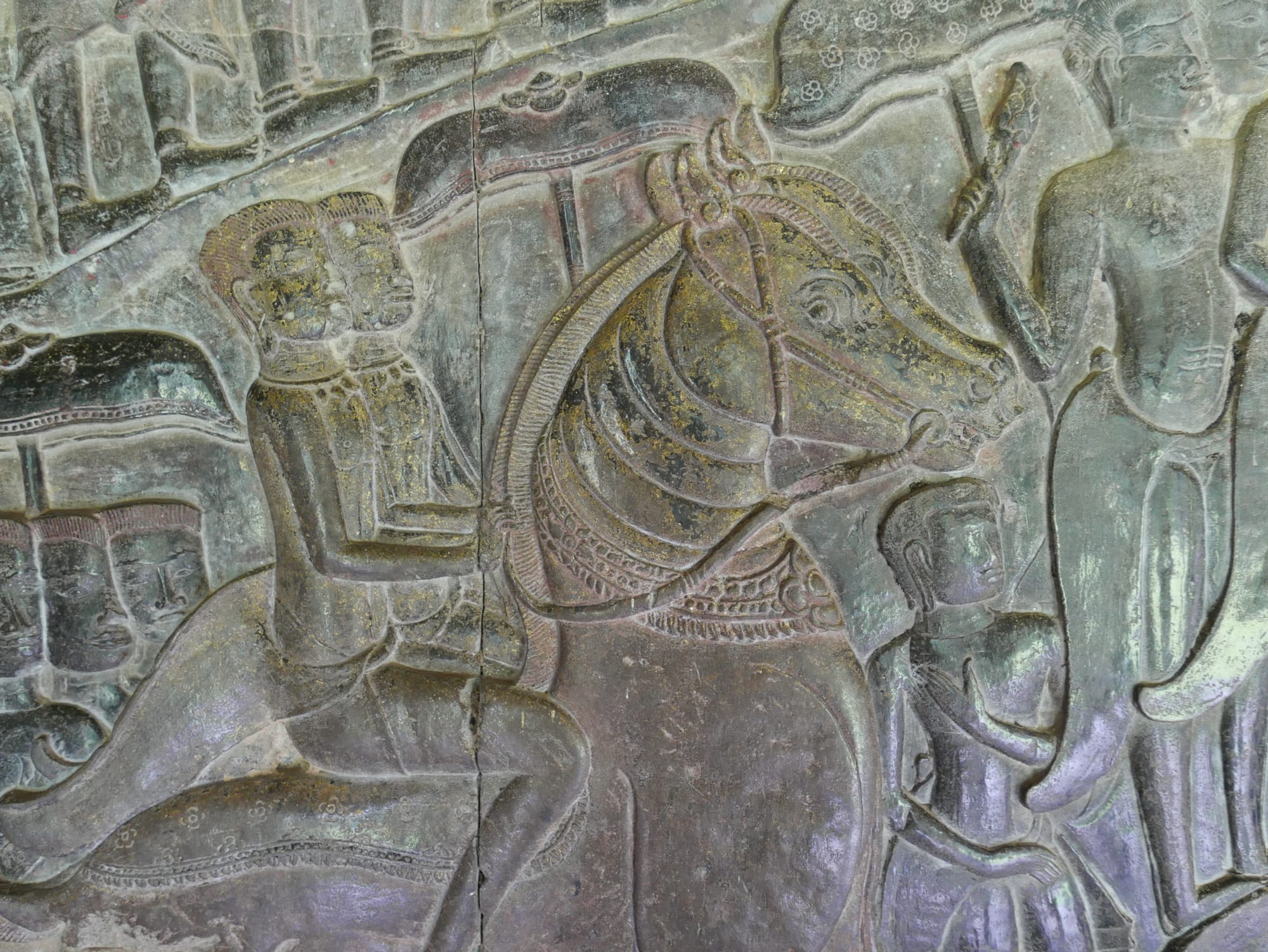 Photo by Author — were the reliefs painted? — Angkor Wat Temple (អង្គរវត្ត), Angkor Archaeological Park, Angkor, Cambodia