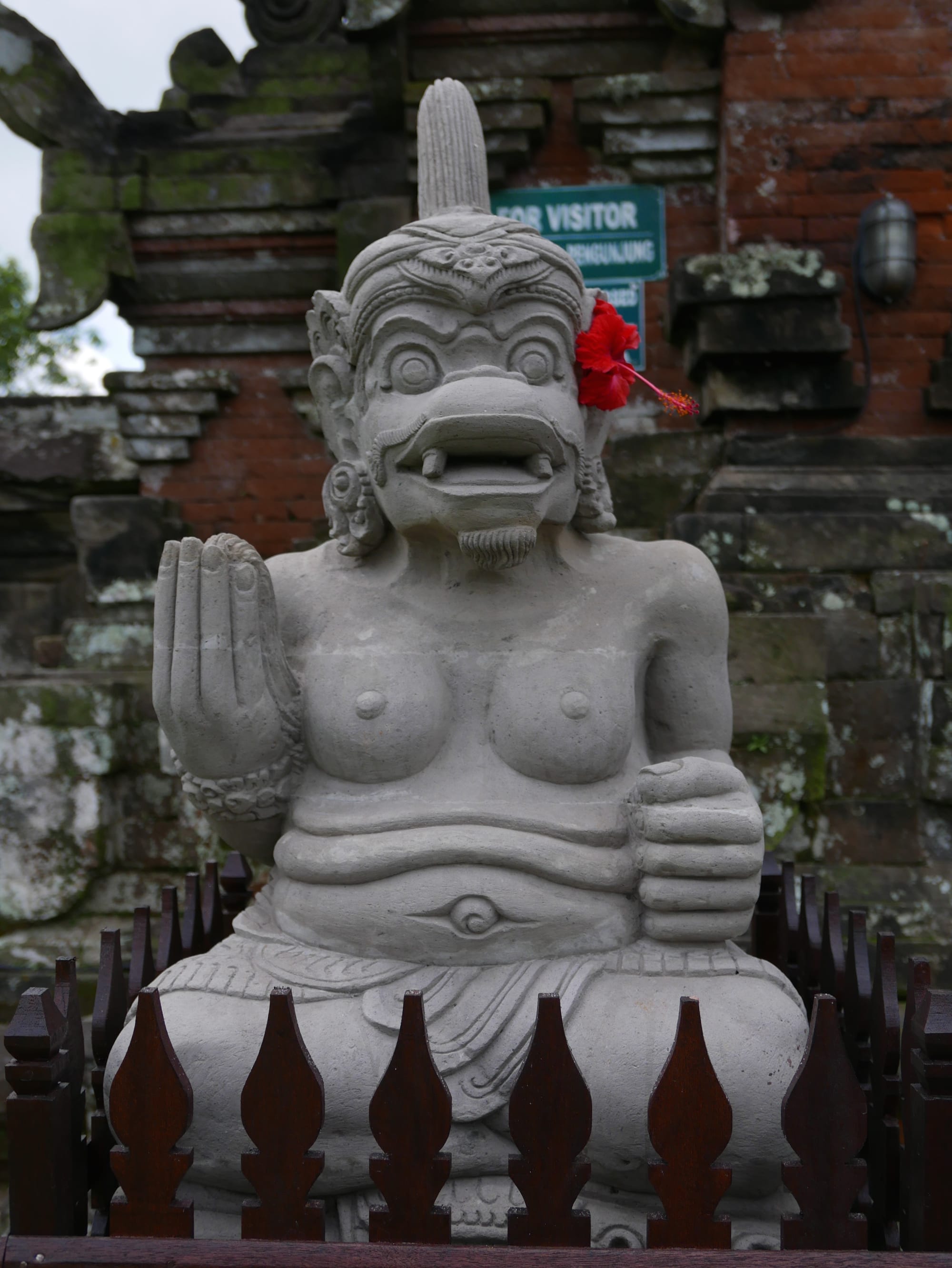 Photo by Author — sculpture at the Pura Taman Ayun, Bali, Indonesia — a Royal Water Temple
