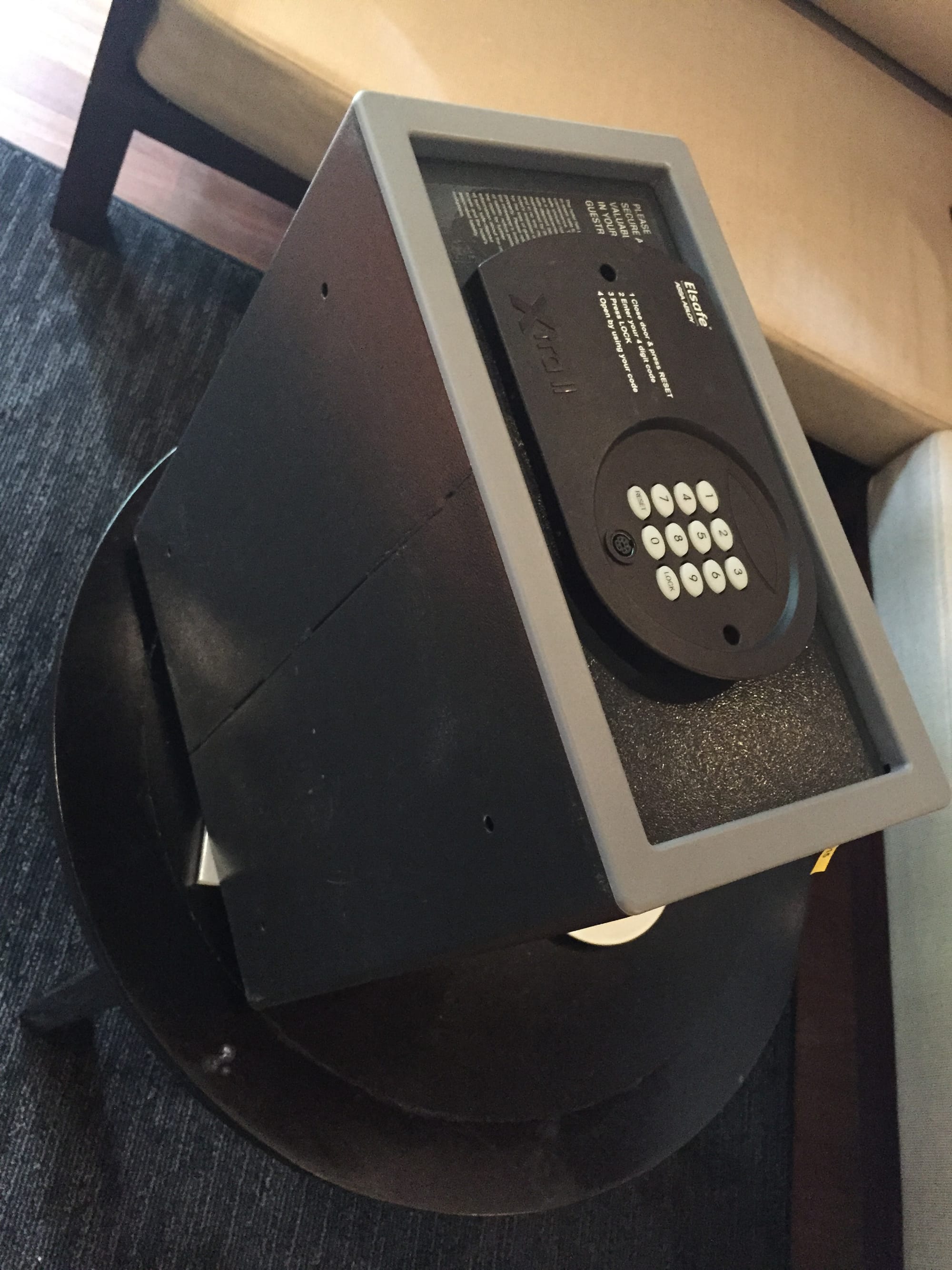 Photo by Author — my highly portable room safe — The Andaman Hotel, Langkawi, Malaysia