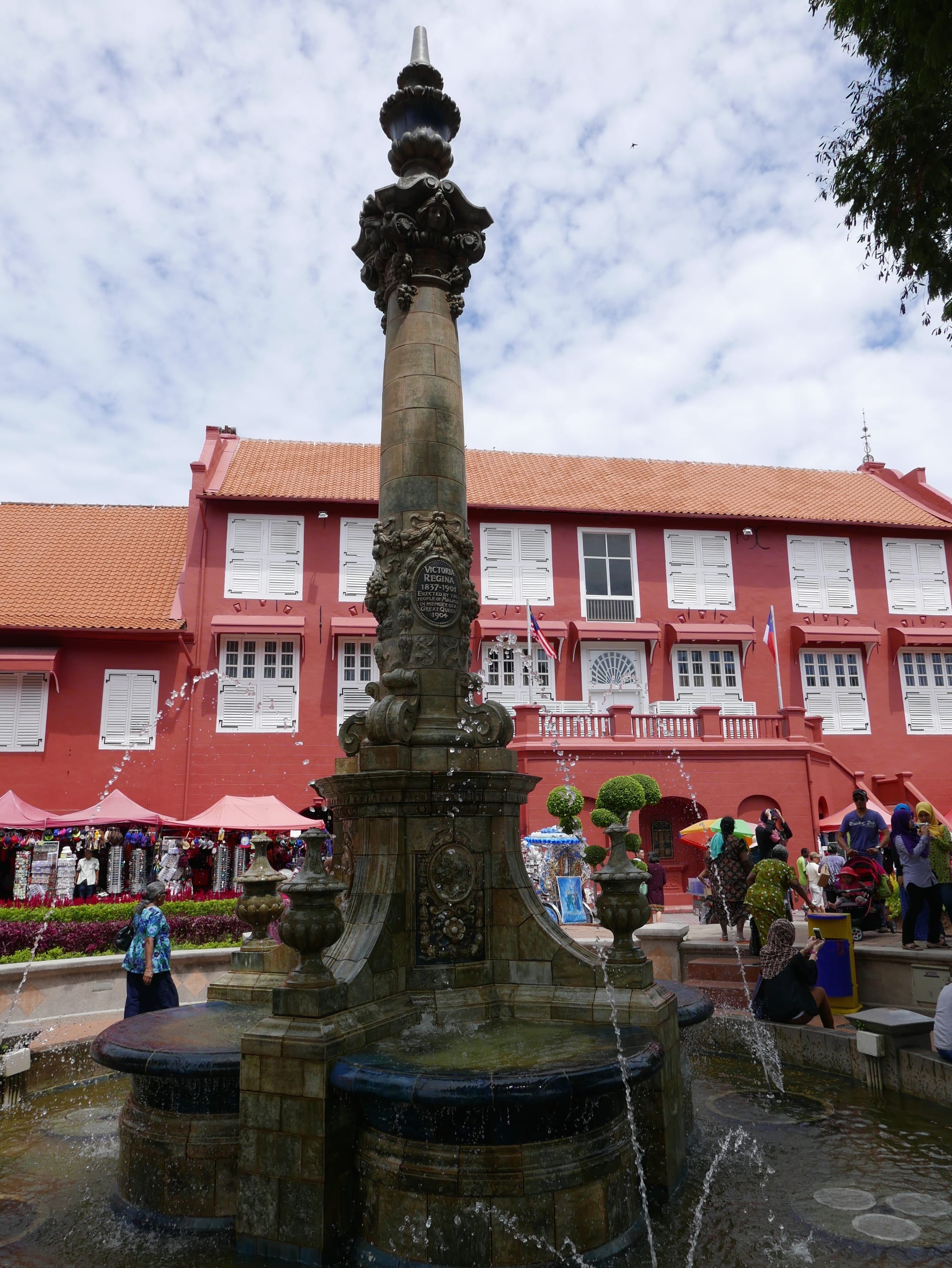 Photo by Author — Christ Church and Queen Victoria Fountain, Malacca, Malaysia