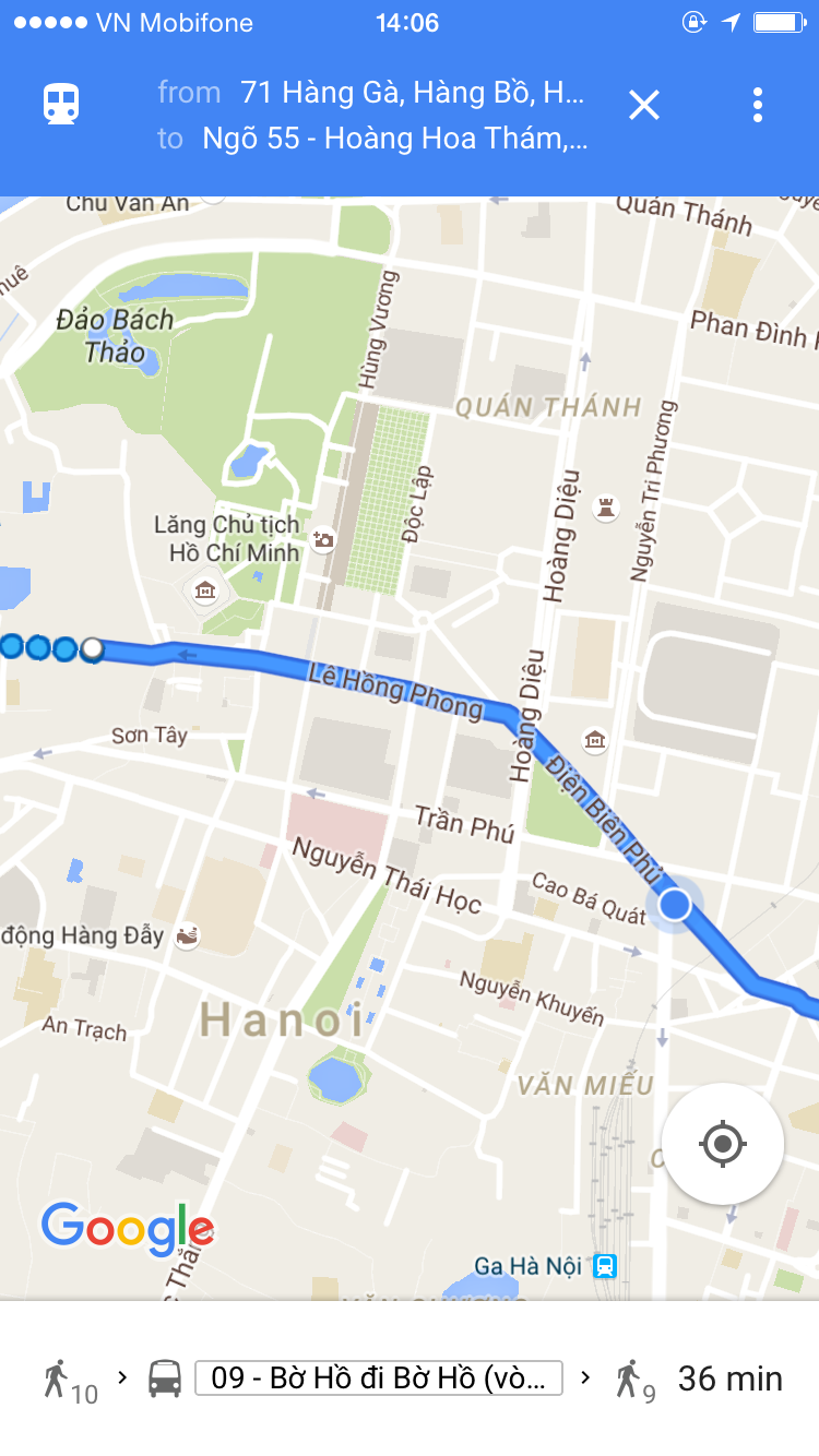 Screenshot by Author — the bus on the route — getting the bus in Hanoi, Vietnam