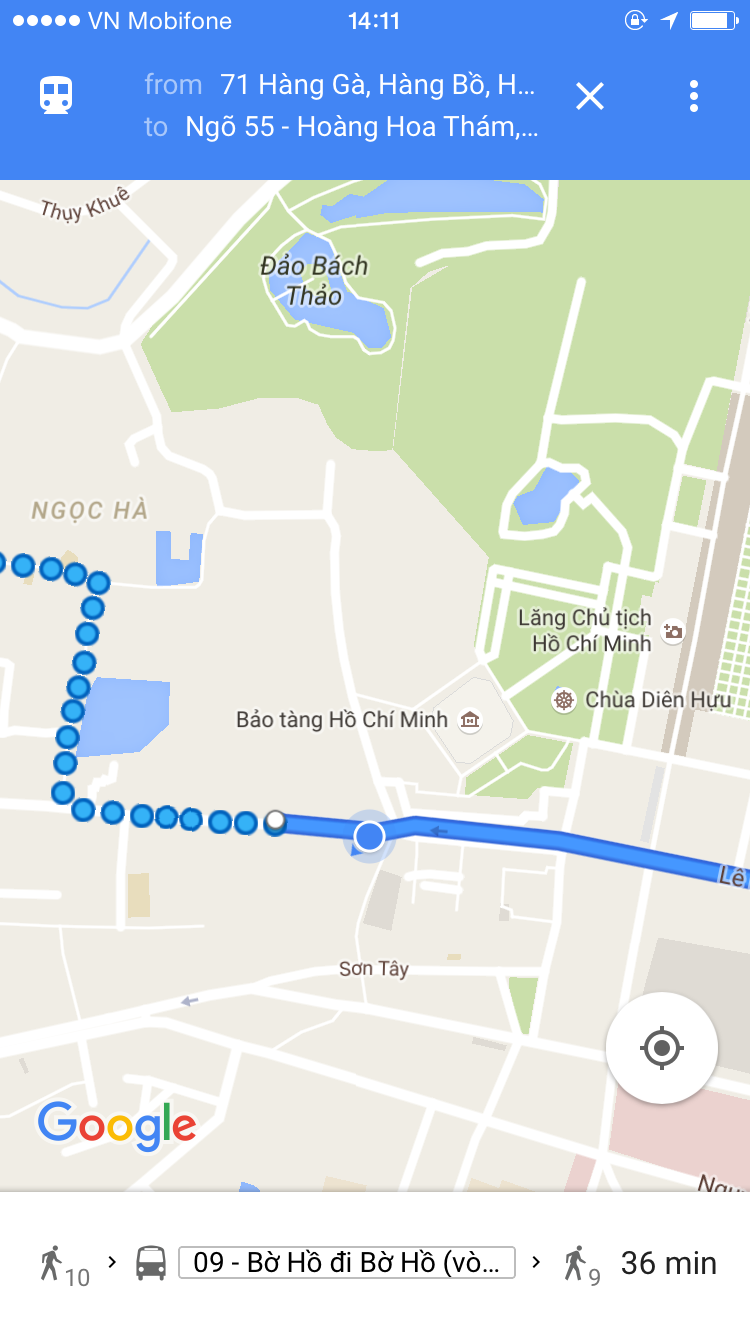 Screenshot by Author — getting the bus in Hanoi, Vietnam