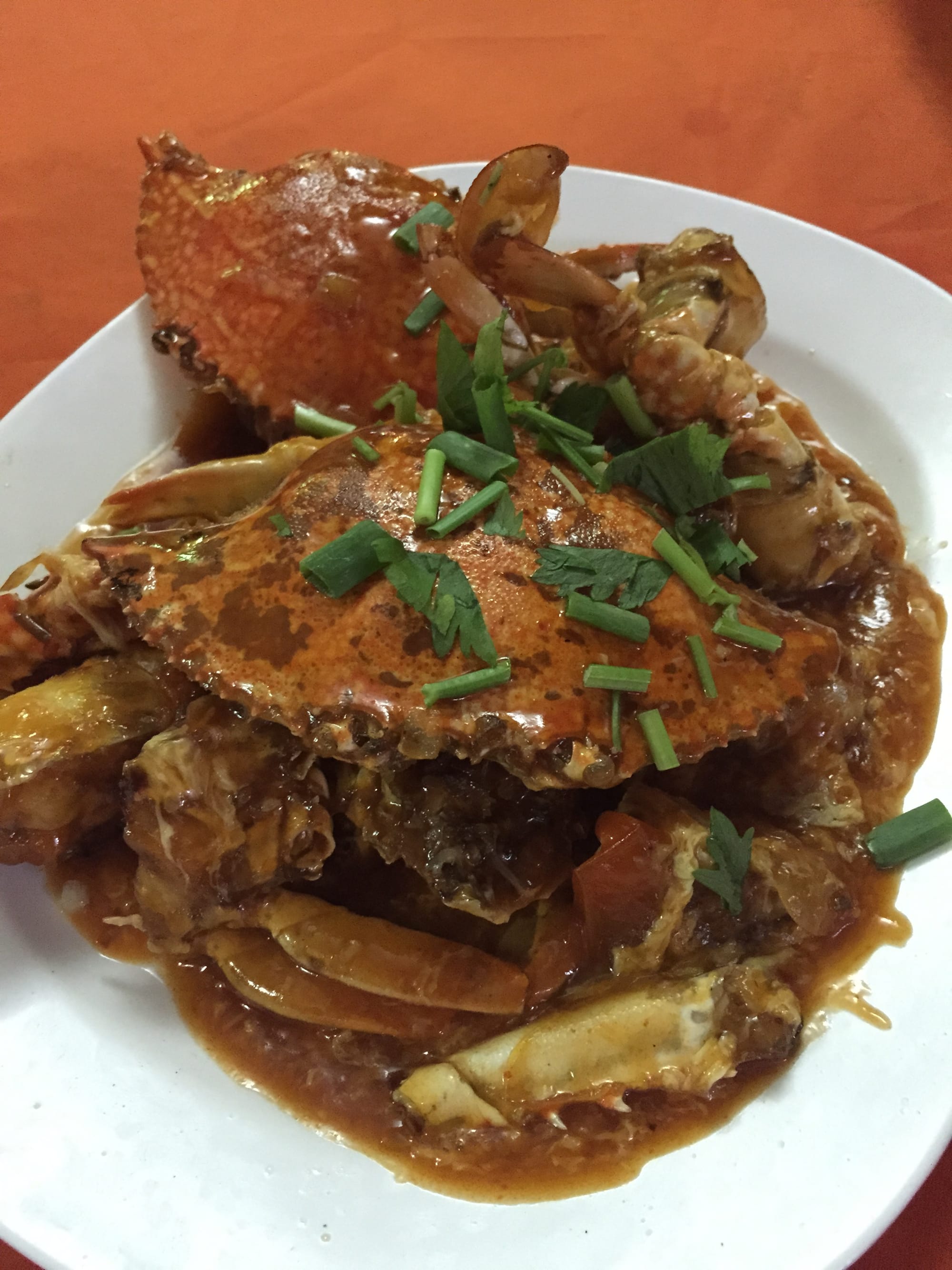 Photo by Author — crab with curry leaves — Topspot Food Court, 93000 Kuching, Sarawak, Malaysia