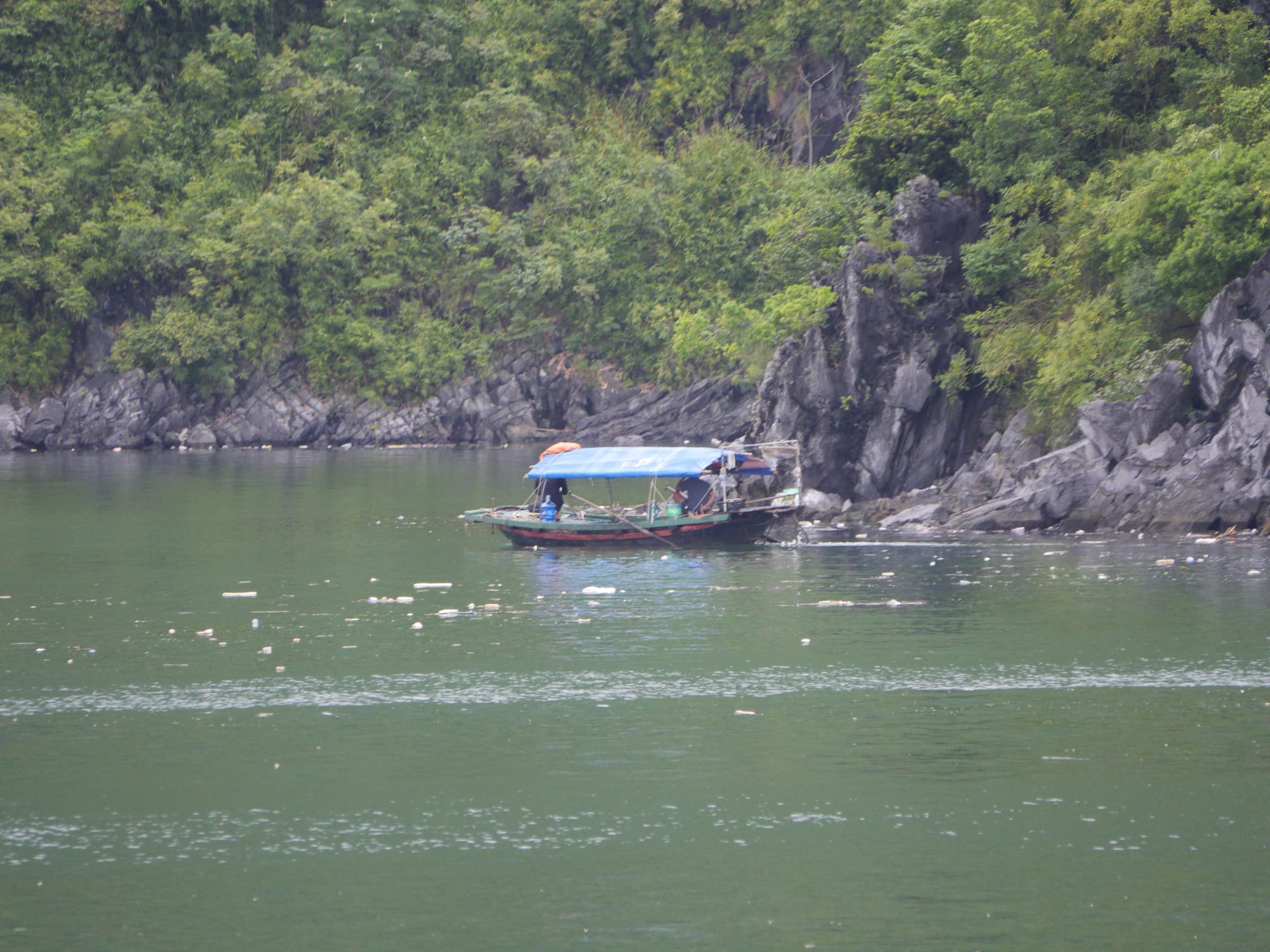Photo by Author — plastic pollution — Ha Long Bay, Vietnam