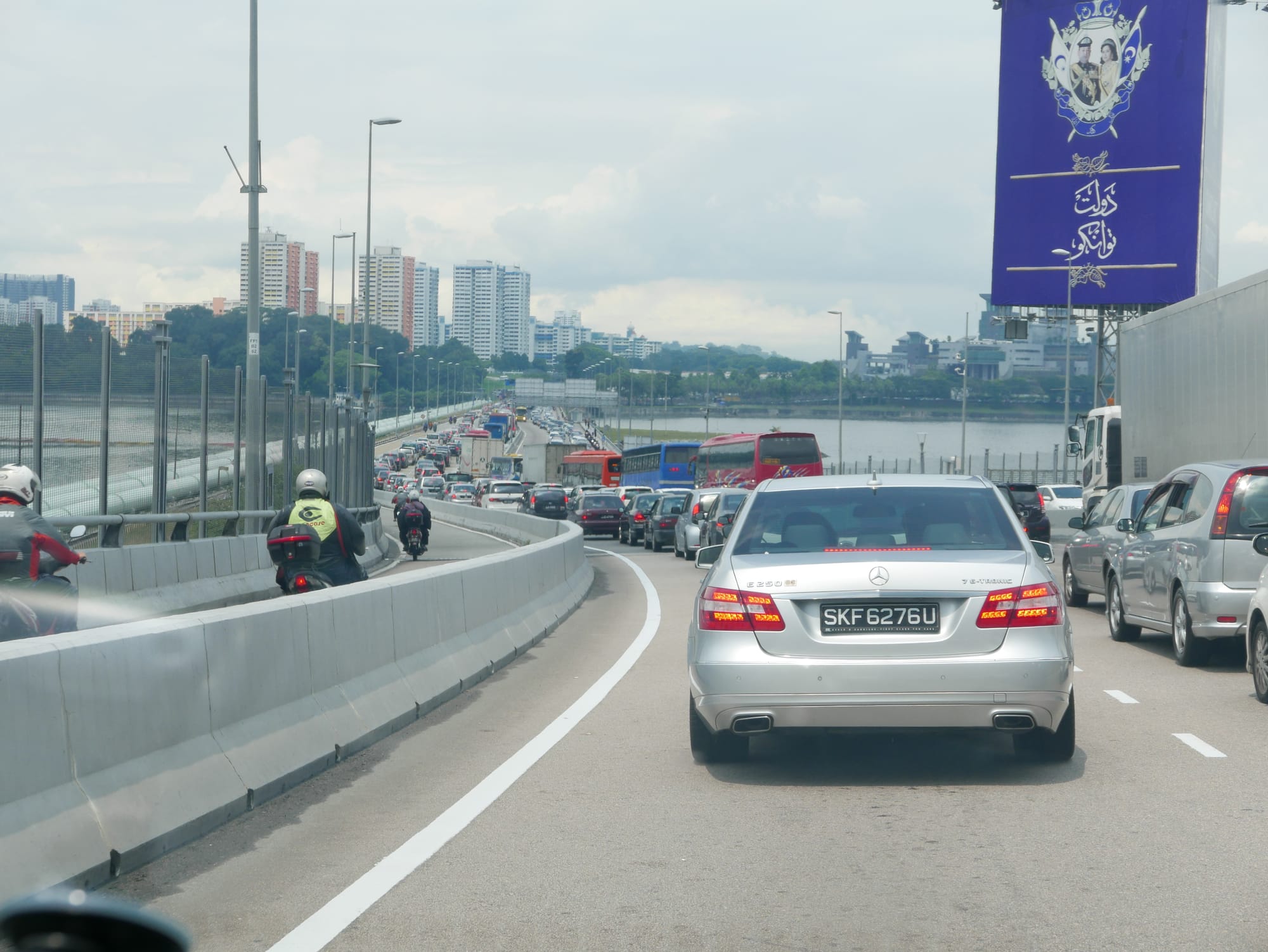 Photo by Author — queuing to get into Singapore