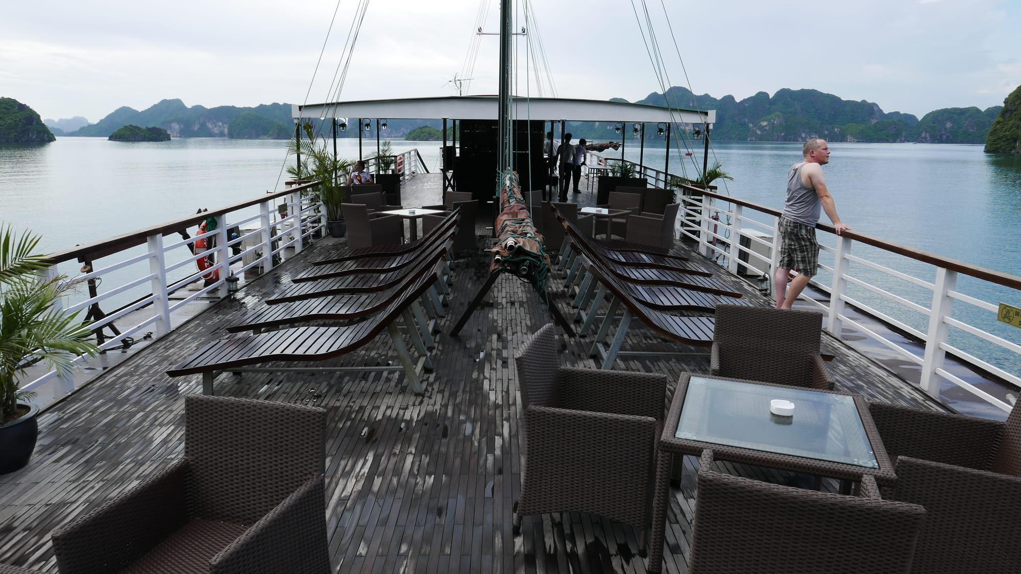 Photo by Author — the sun deck — Glory Cruise, Ha Long Bay, Vietnam