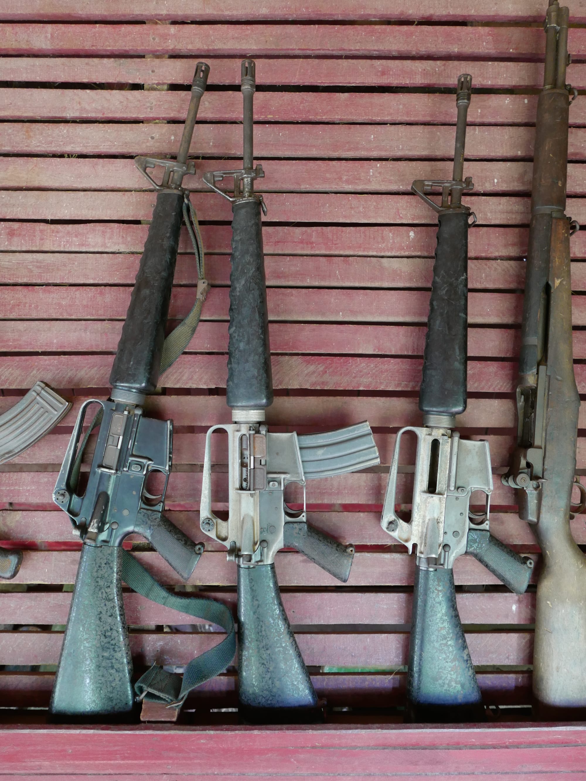 Photo by Author — M16 Rifles — War Museum, Siem Reap, Cambodia